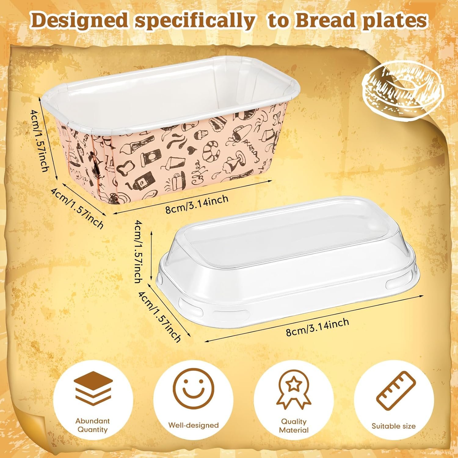 Wholesale 60 Pcs 3.1 x 1.5 x 1.5 Inch Mini Disposable Paper Kraft Loaf Pans with Lids for Cake Bread Oven Bakery Holiday Gifts Factory