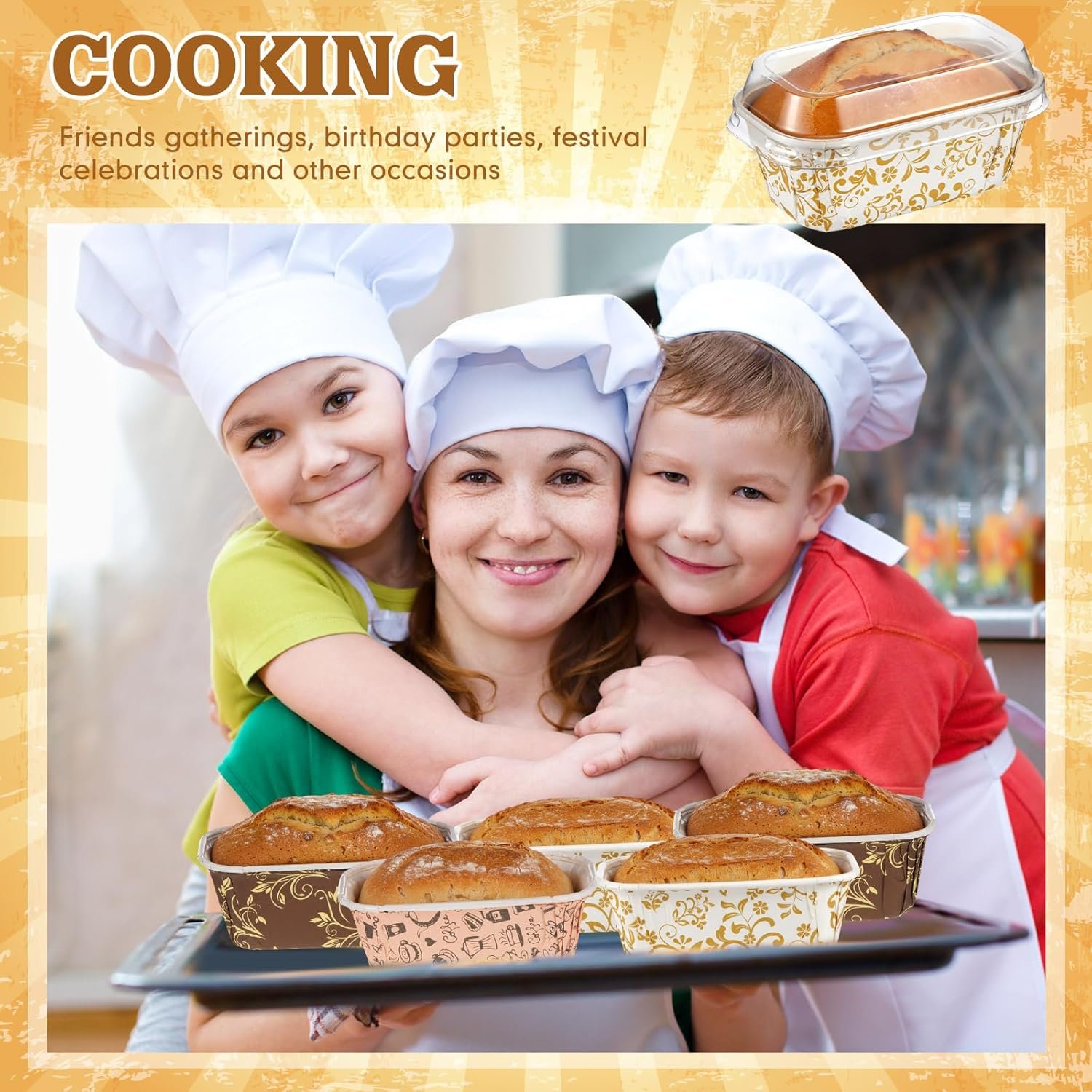 Wholesale 60 Pcs 3.1 x 1.5 x 1.5 Inch Mini Disposable Paper Kraft Loaf Pans with Lids for Cake Bread Oven Bakery Holiday Gifts Factory