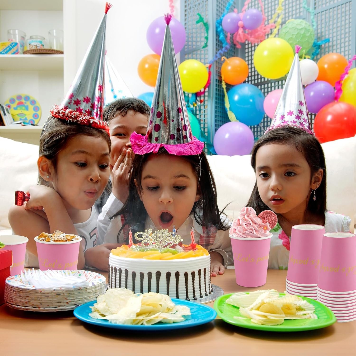 Wholesale 50 Pack 8oz Pink Disposable Paper Cups Let's Party Print for Hot Cold Beverages Picnics Birthdays Parties Weddings Factory Wholesale 50 Pack 8oz Pink Disposable Paper Cups Let's Party Print for Hot Cold Beverages Picnics Birthdays Parties Weddings Factory