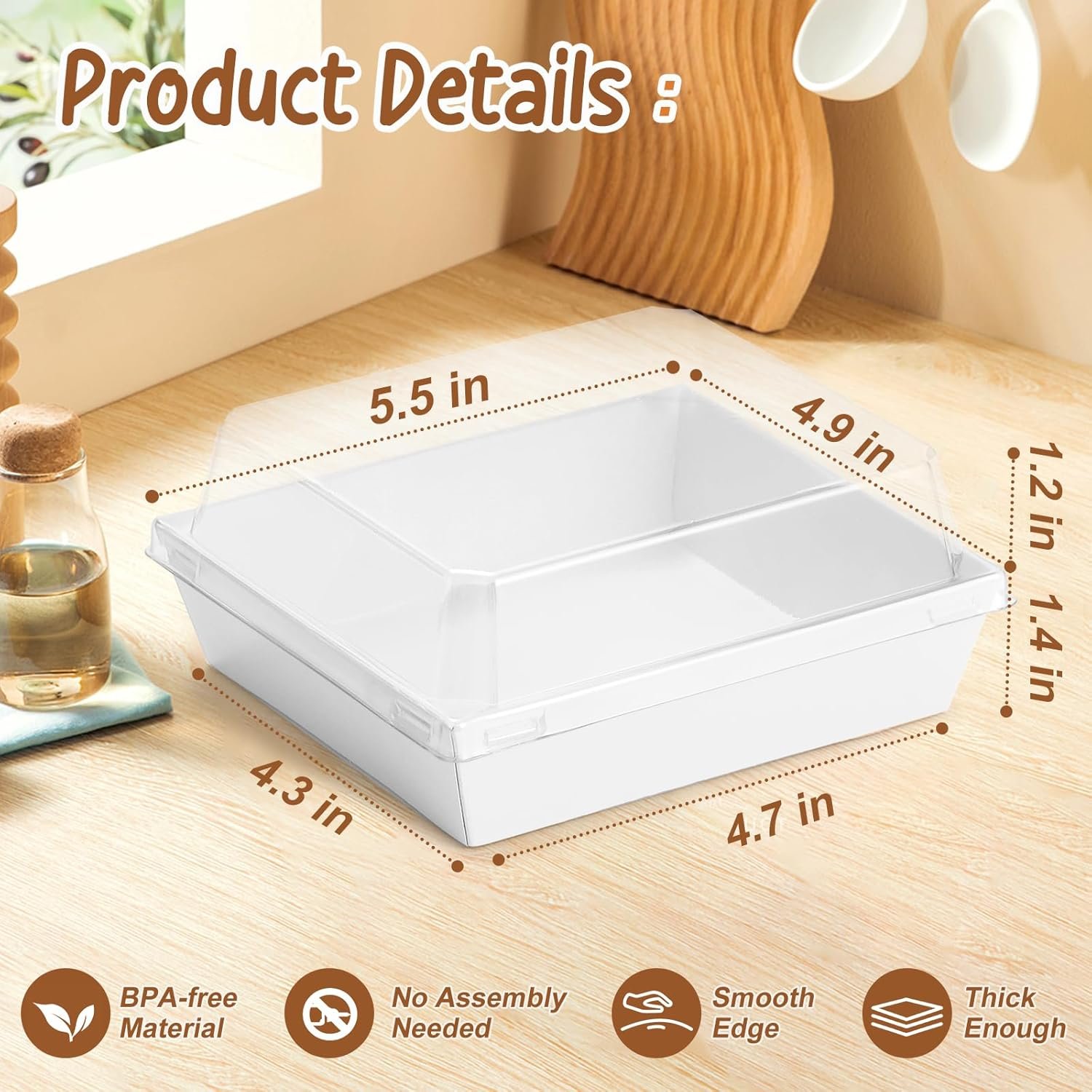 Wholesale 20 Pack Charcuterie Boxes Clear Lids Square Disposable Paper Bakery Containers White for Strawberries Cupcakes Desserts Donuts Parties Weddings Outdoors Home Use Factory