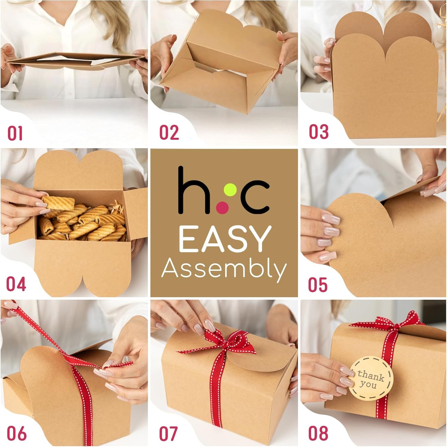 Wholesale 6.5” x 4” Brown Kraft Cookie Boxes with Ribbons Stickers (20 Pack) Small Cardboard Packaging for Gifts Baked Goods Candy Christmas Bakery Treats Empty Bulk Factory Wholesale 6.5” x 4” Brown Kraft Cookie Boxes with Ribbons Stickers (20 Pack) Small Cardboard Packaging for Gifts Baked Goods Candy Christmas Bakery Treats Empty Bulk Factory