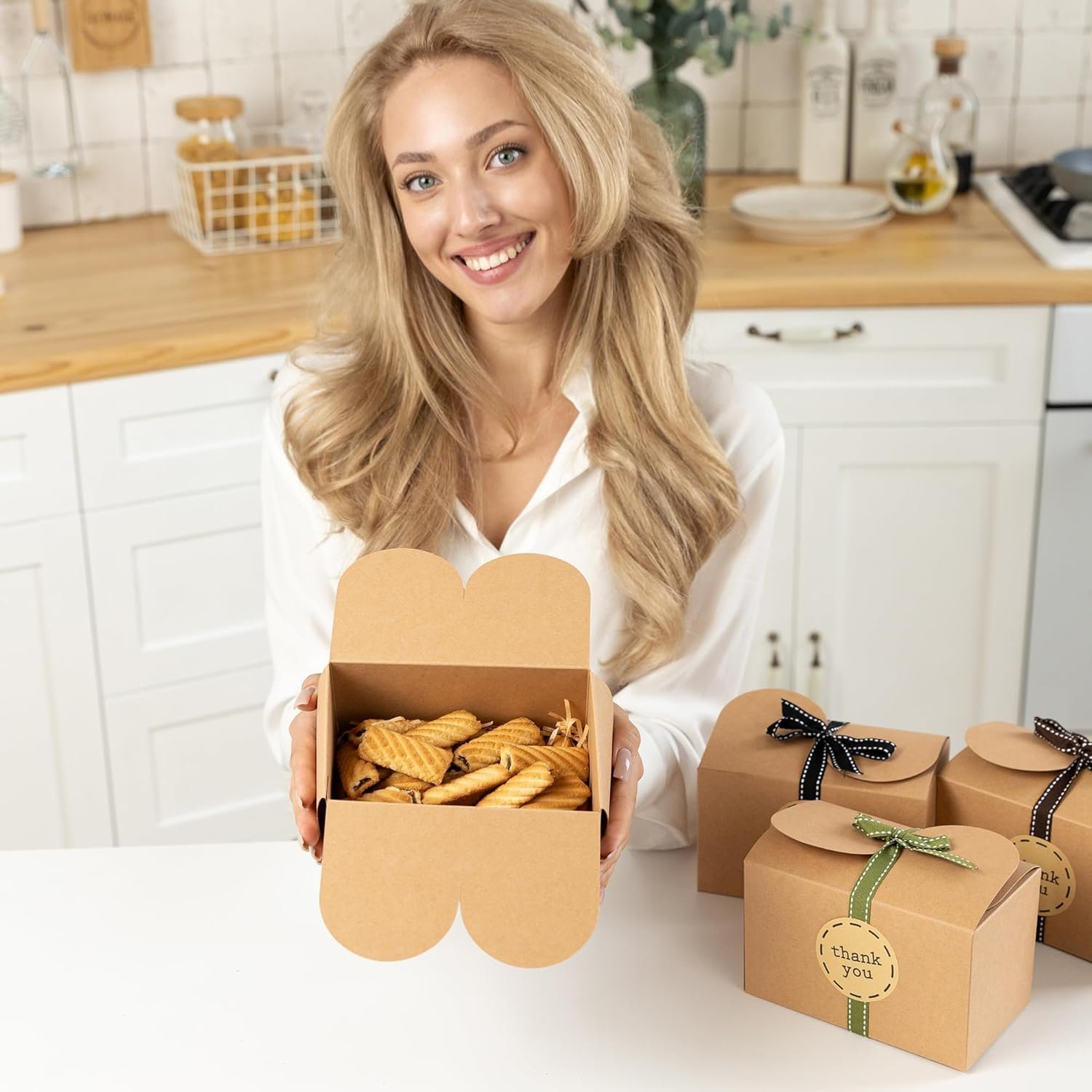 Wholesale 6.5” x 4” Brown Kraft Cookie Boxes with Ribbons Stickers (20 Pack) Small Cardboard Packaging for Gifts Baked Goods Candy Christmas Bakery Treats Empty Bulk Factory Wholesale 6.5” x 4” Brown Kraft Cookie Boxes with Ribbons Stickers (20 Pack) Small Cardboard Packaging for Gifts Baked Goods Candy Christmas Bakery Treats Empty Bulk Factory