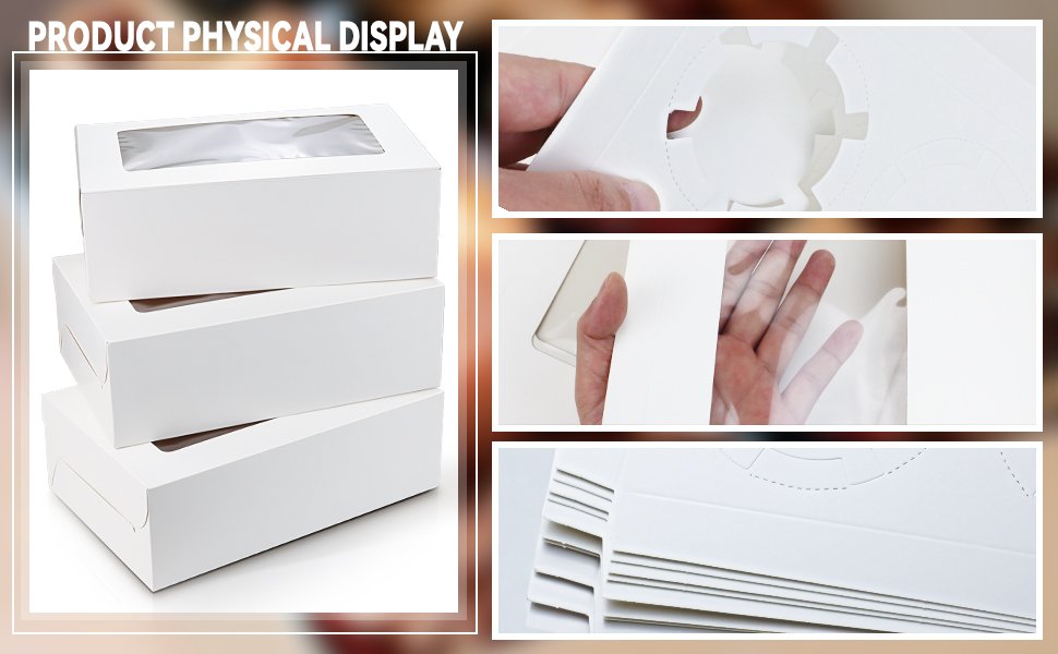 Wholesale 20-Pack White Cupcake Boxes with 6-Holder Inserts PVC Window Auto-Popup Bakery Containers 9x6x3 Inch Factory