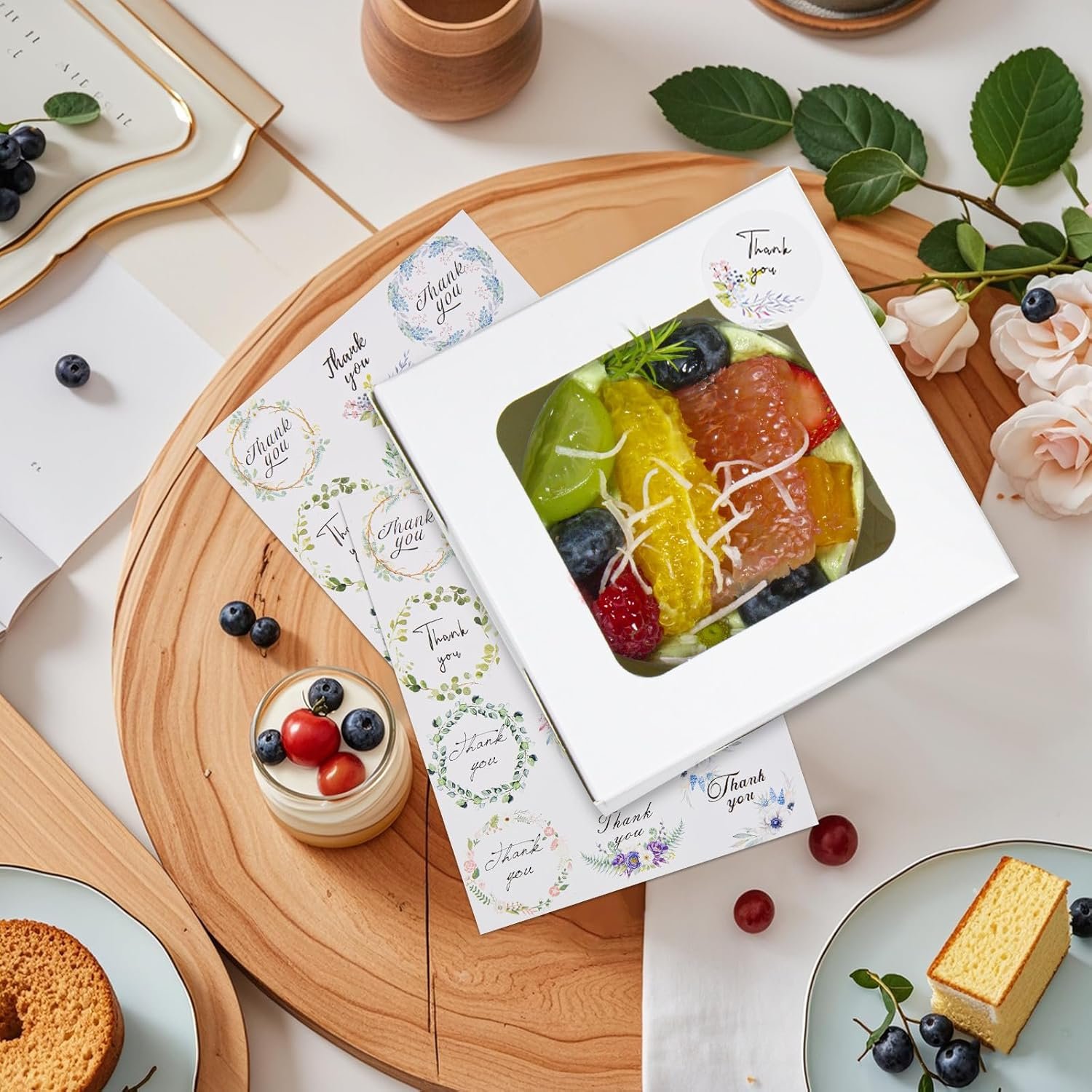 Wholesale 30pcs 4x4x2.5 Inch Small White Bakery Boxes with Window for Cookies Mini Cakes Desserts Pastries Cupcakes Factory