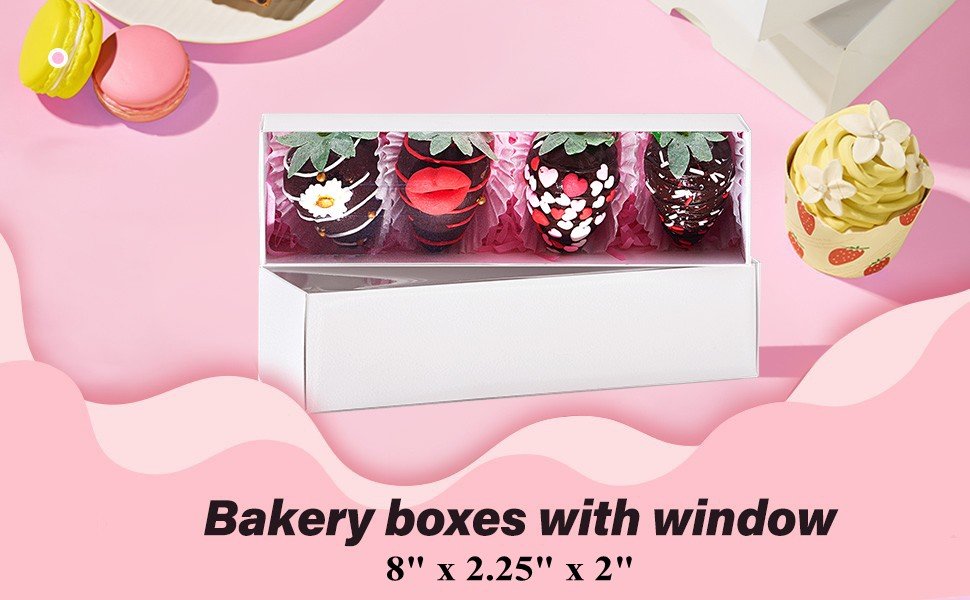 Wholesale 12-Pack White Chocolate Covered Strawberry Boxes for 4 Macaron Truffles Cookies Oreos Cocoa Bombs Cake Balls Factory