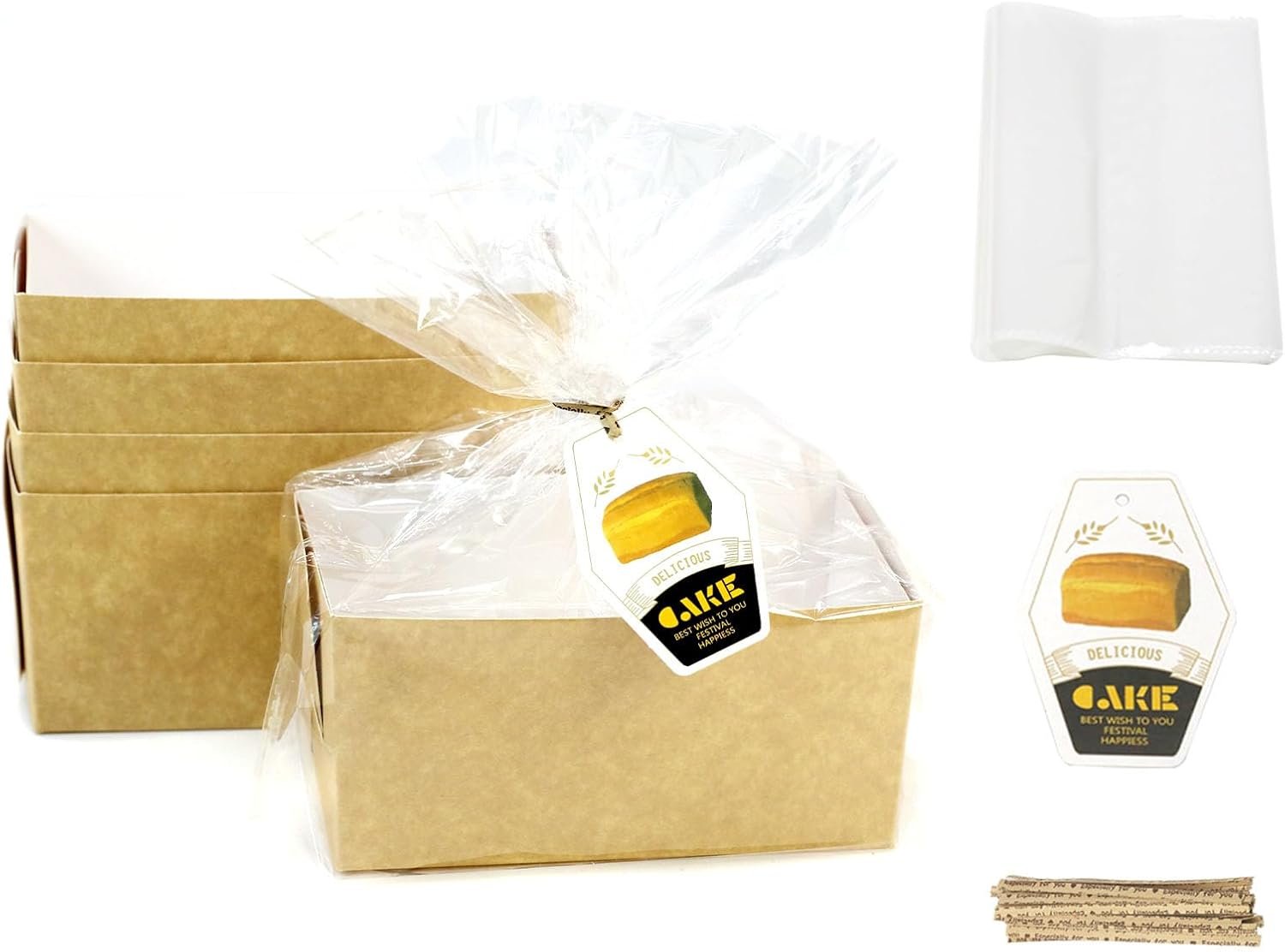 PQZKLDP Disposable loaf pans,paper loaf pan for baking bread,25 Pcs Natural Recyclable Bakery Pastry Mold with Clear Package Bag，Providing Beautiful Display for Baked Goods(5.9 x3.5 x3Inch)