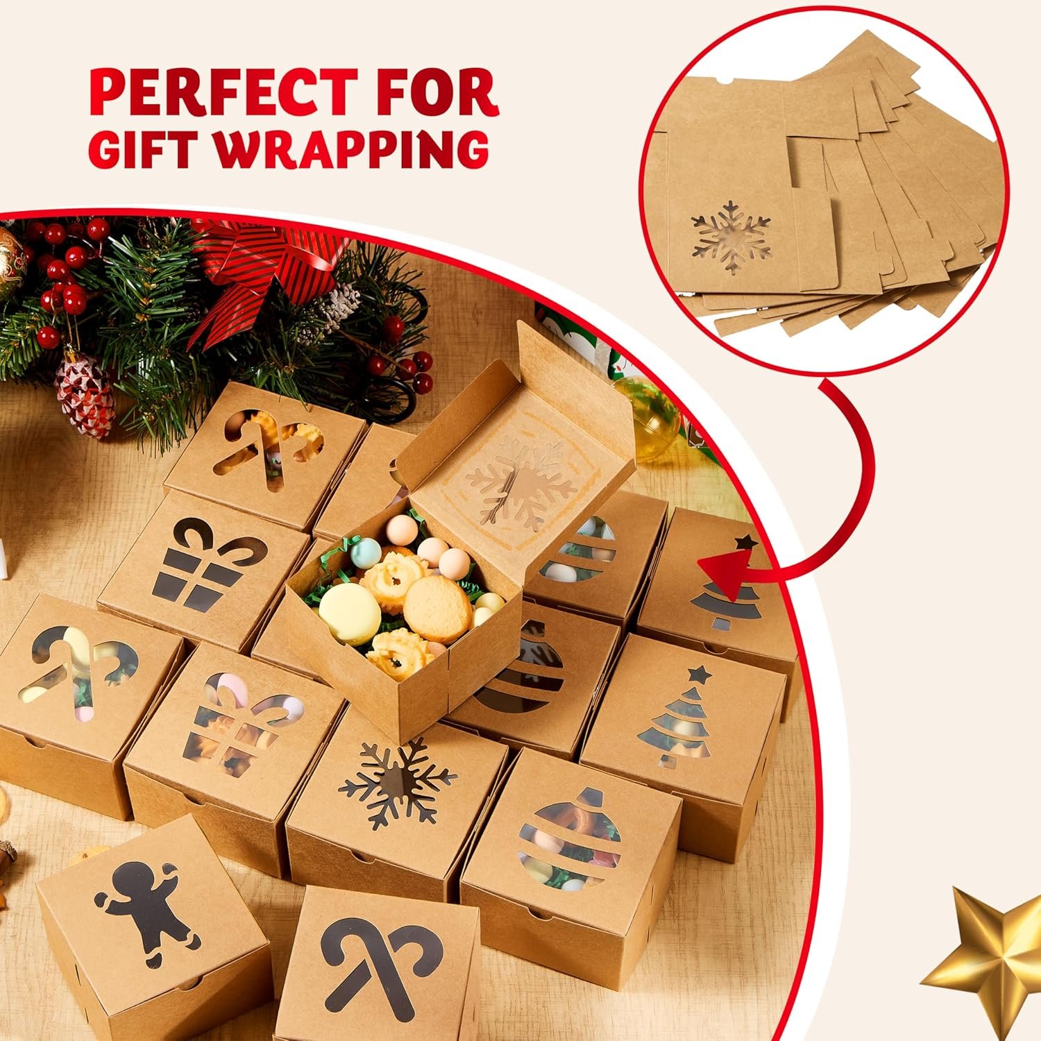 Wholesale 36 Pack Christmas Cookie Boxes with Window 4