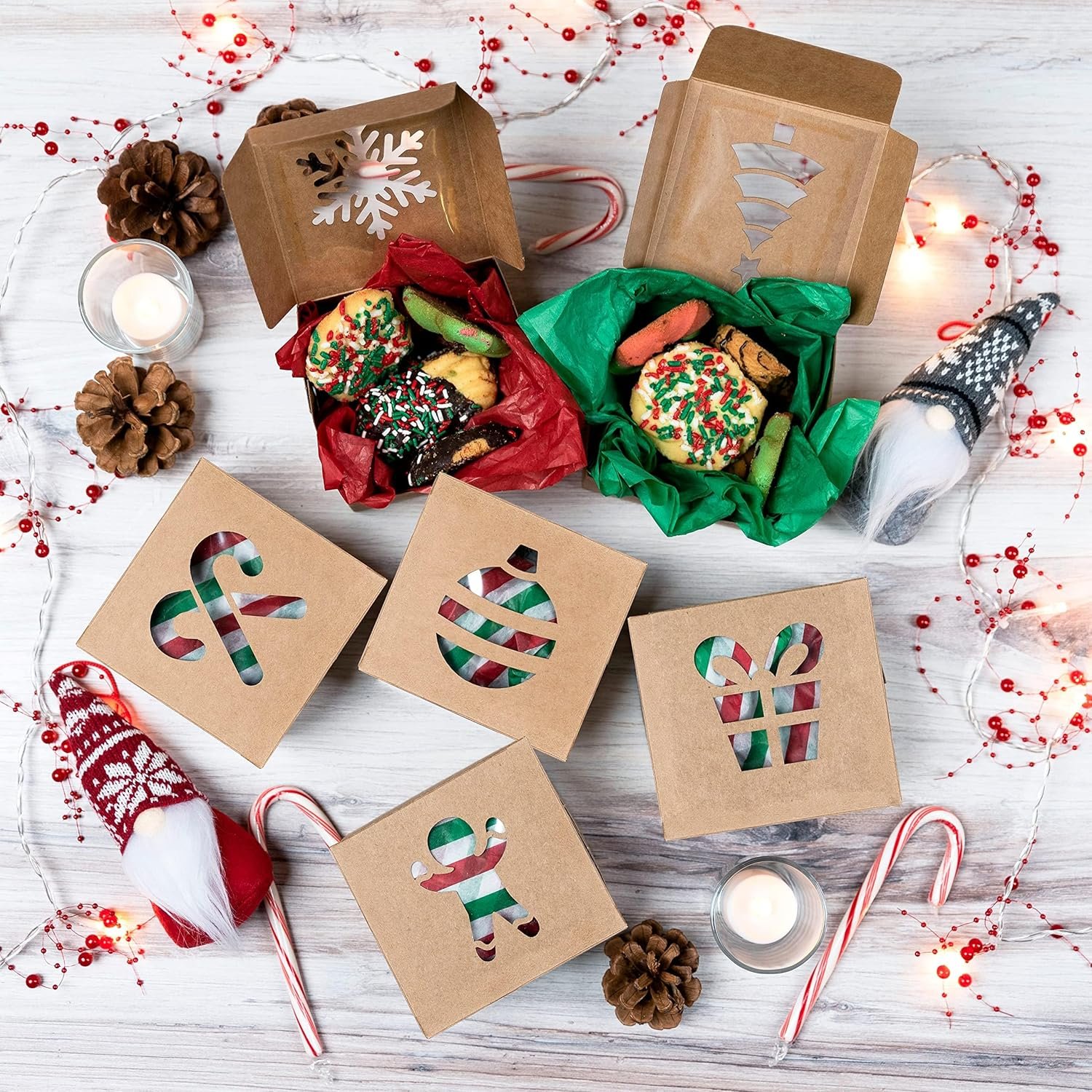 Wholesale 36 Pack Christmas Cookie Boxes with Window 4