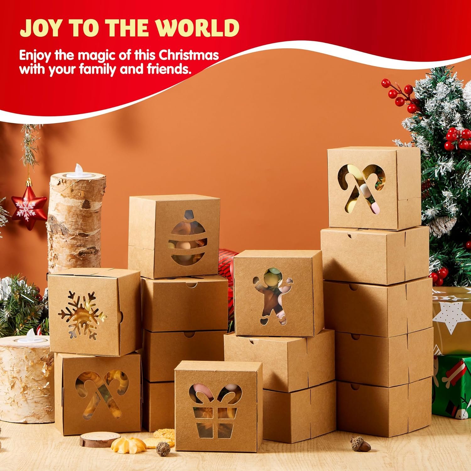 Wholesale 36 Pack Christmas Cookie Boxes with Window 4