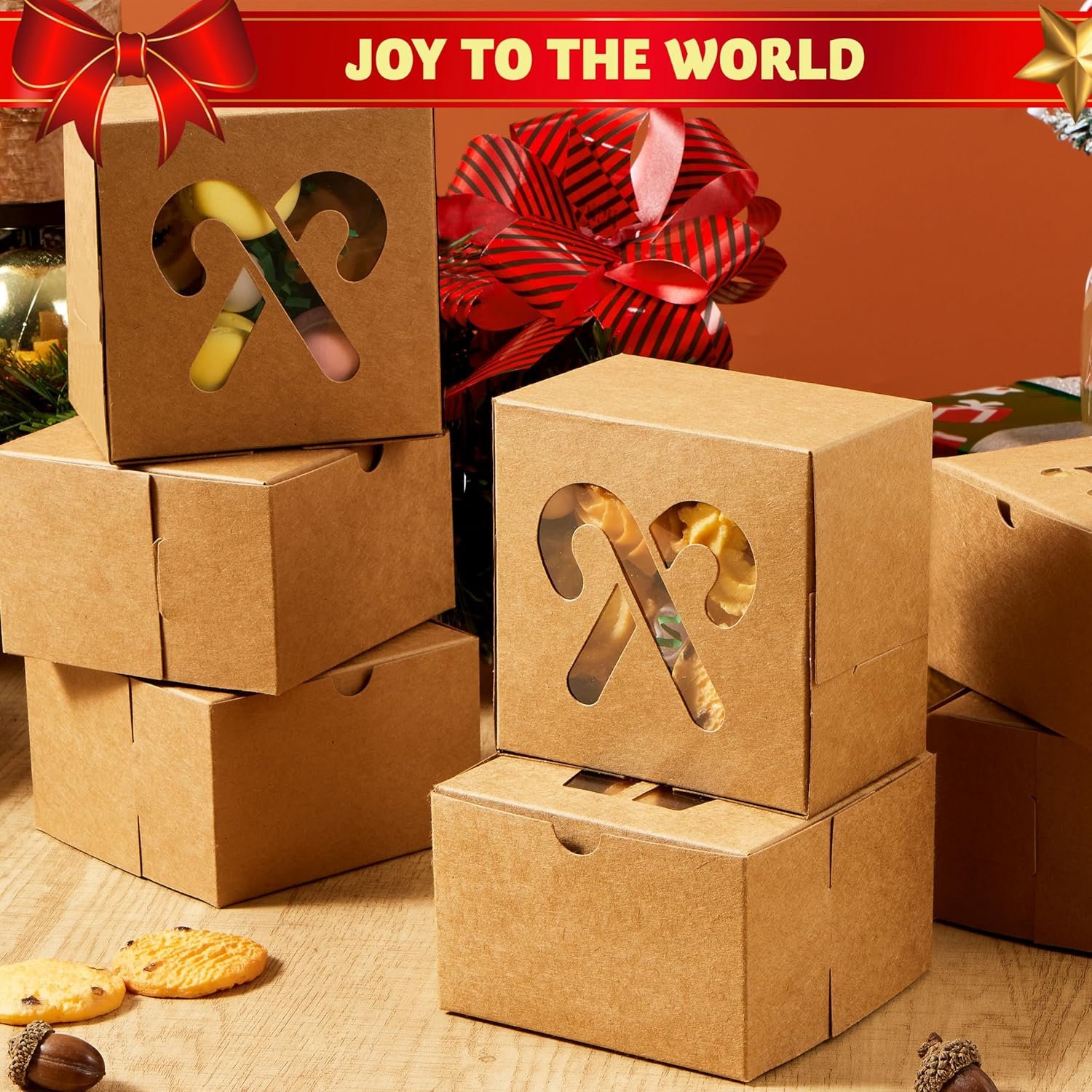 Wholesale 36 Pack Christmas Cookie Boxes with Window 4