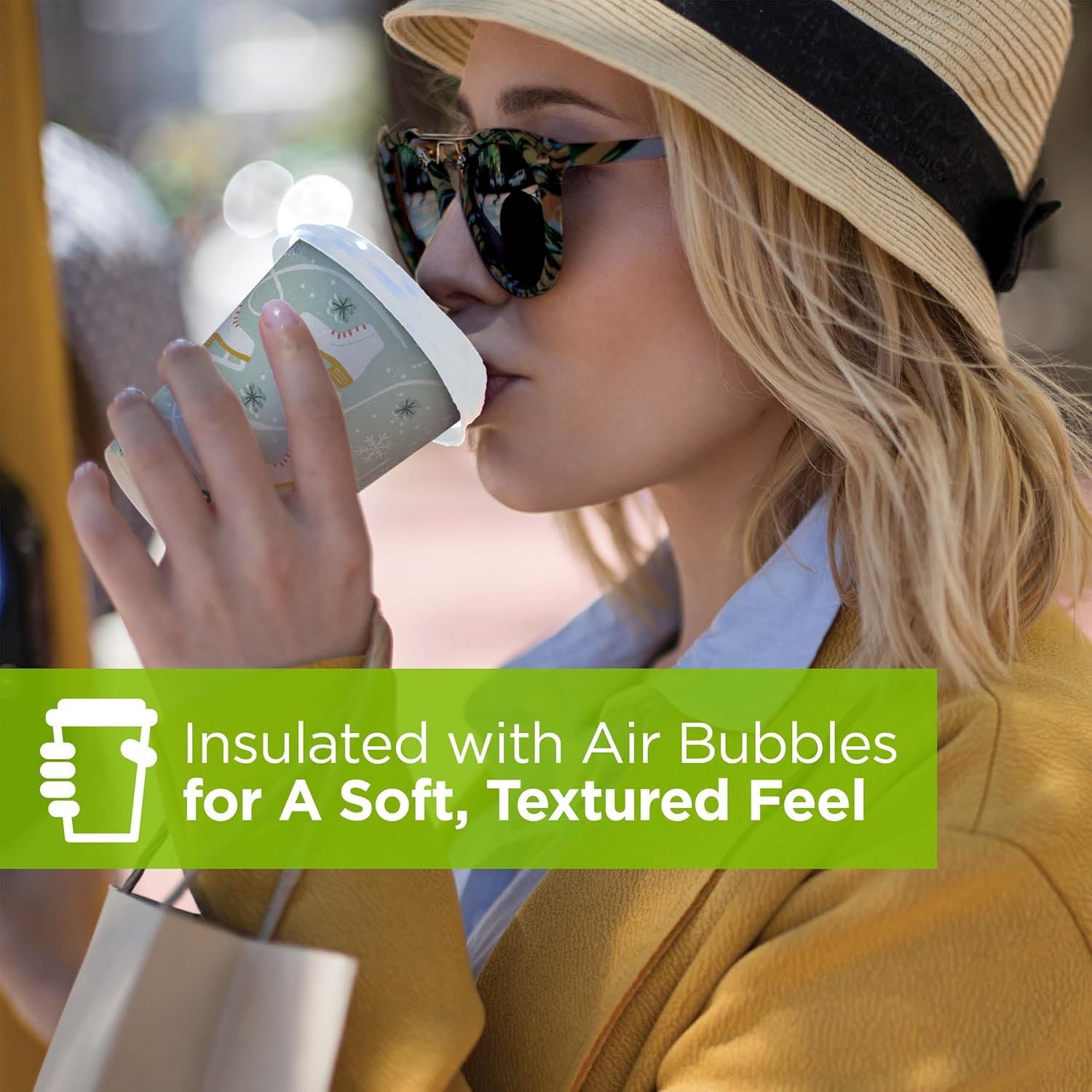 Wholesale 12 oz Insulated Paper Hot Coffee Cups Limited Edition Holiday Winter Fun Designs 500 Count 20 Packs of 25 Factory