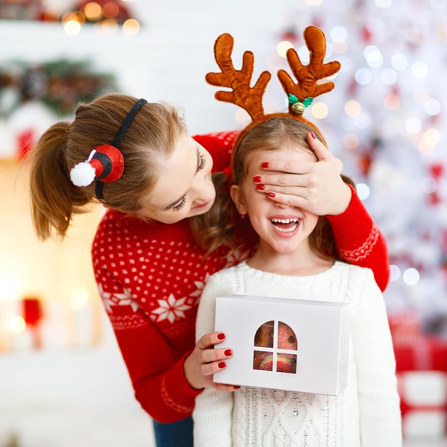 Wholesale 12 Pack Christmas Cookie Boxes with Window 9x6x3 Inch Brown Bakery Boxes White Cake Pastry Containers for Holiday Gifts Cakes Muffins Donuts Chocolates Strawberries Factory