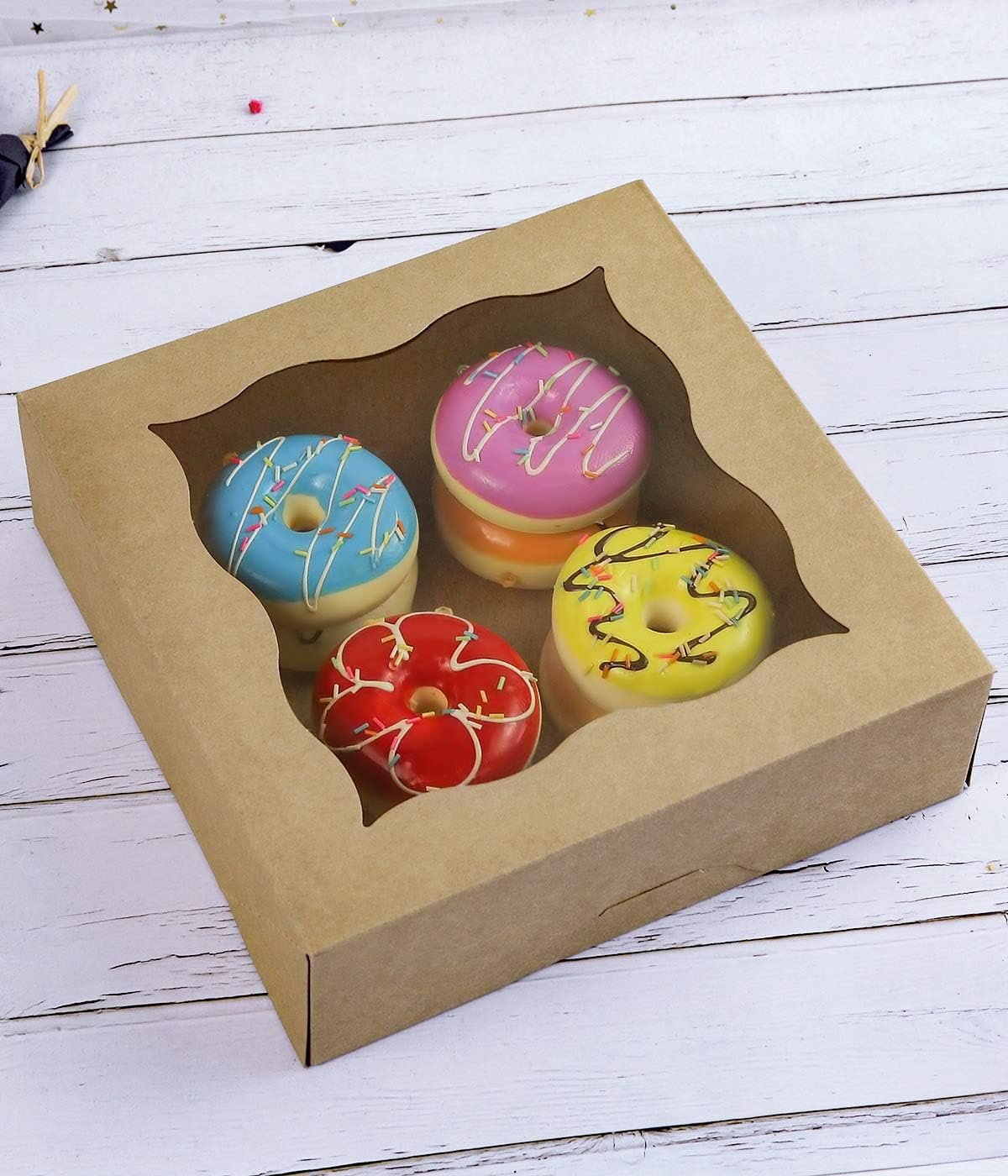 Wholesale 9x9x3 Brown Kraft Bakery Boxes PVC Window Pies Cookies 25-Pack Factory