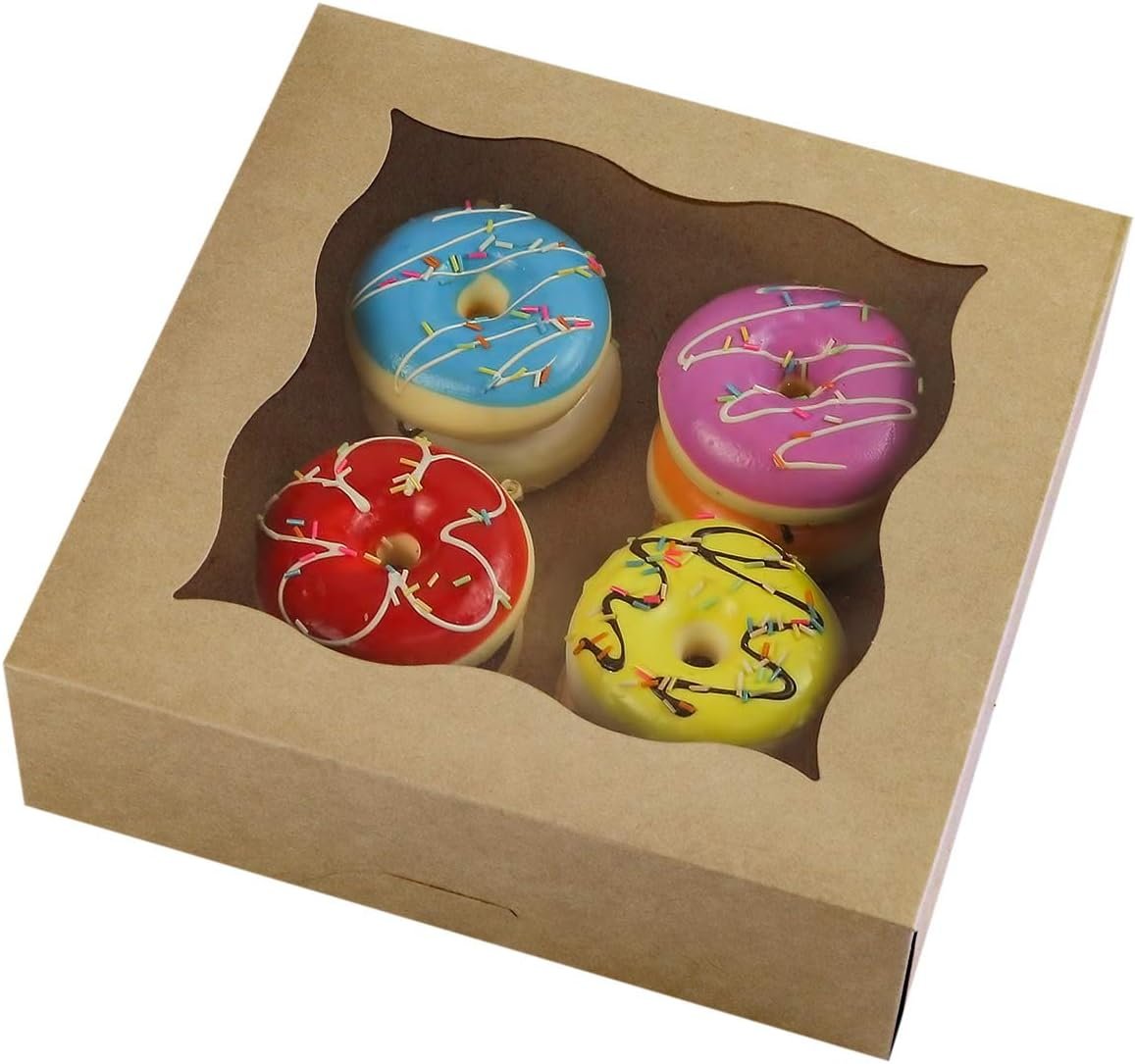 Wholesale 9x9x3 Brown Kraft Bakery Boxes PVC Window Pies Cookies 25-Pack Factory