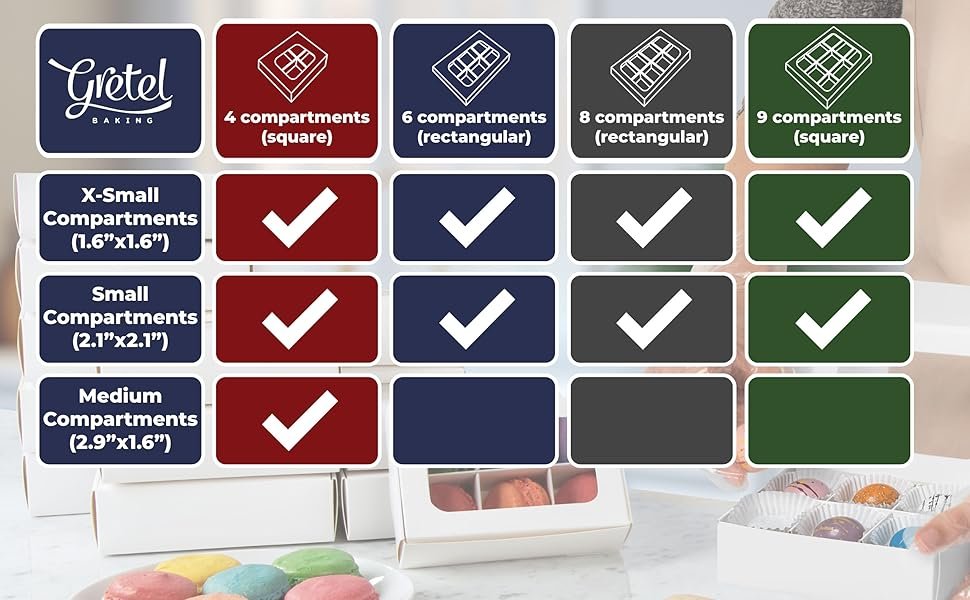 Wholesale 24pcs Kraft Treat Boxes with Window Dividers 4 Medium Compartments 6x6x2.4in Cookie Pastry Baked Goods Valentine Boxes Factory