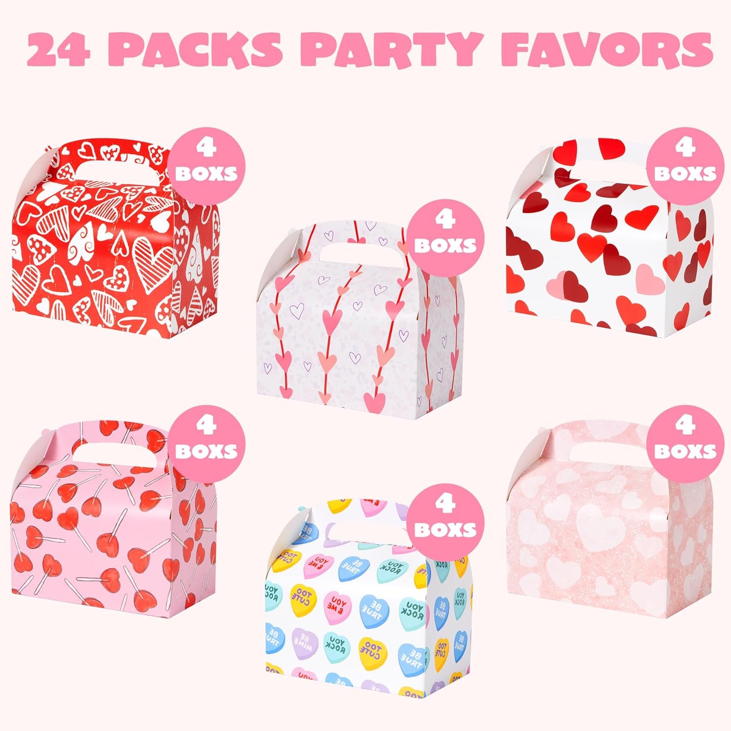 Wholesale 24pcs Heart-Shaped Valentine's Day Treat Boxes for Cookies Candy Kids Party Favors Classroom Prizes Factory