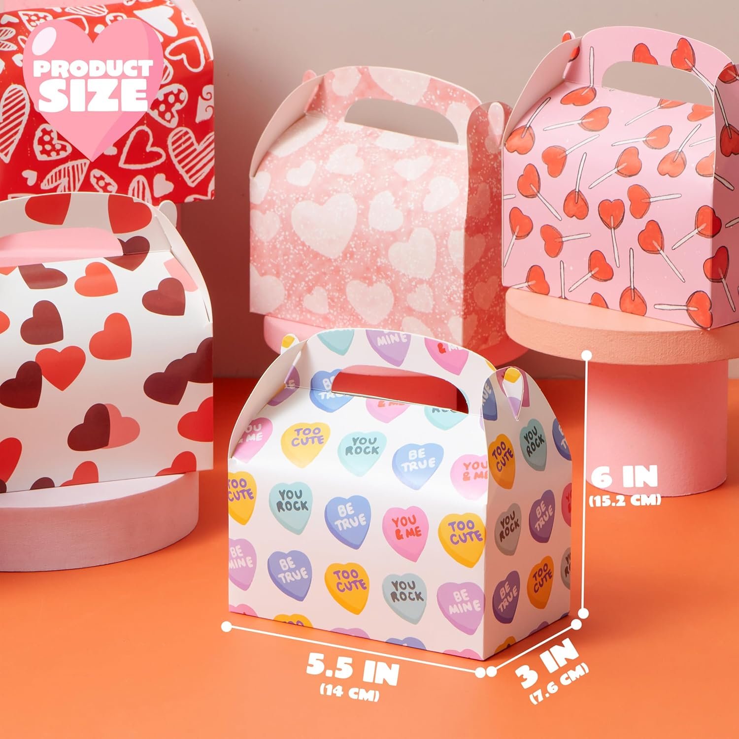 Wholesale 24pcs Heart-Shaped Valentine's Day Treat Boxes for Cookies Candy Kids Party Favors Classroom Prizes Factory