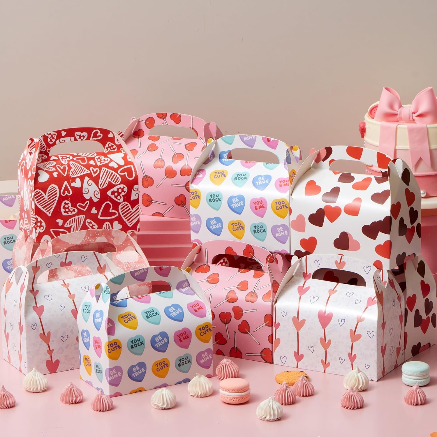 Wholesale 24pcs Heart-Shaped Valentine's Day Treat Boxes for Cookies Candy Kids Party Favors Classroom Prizes Factory