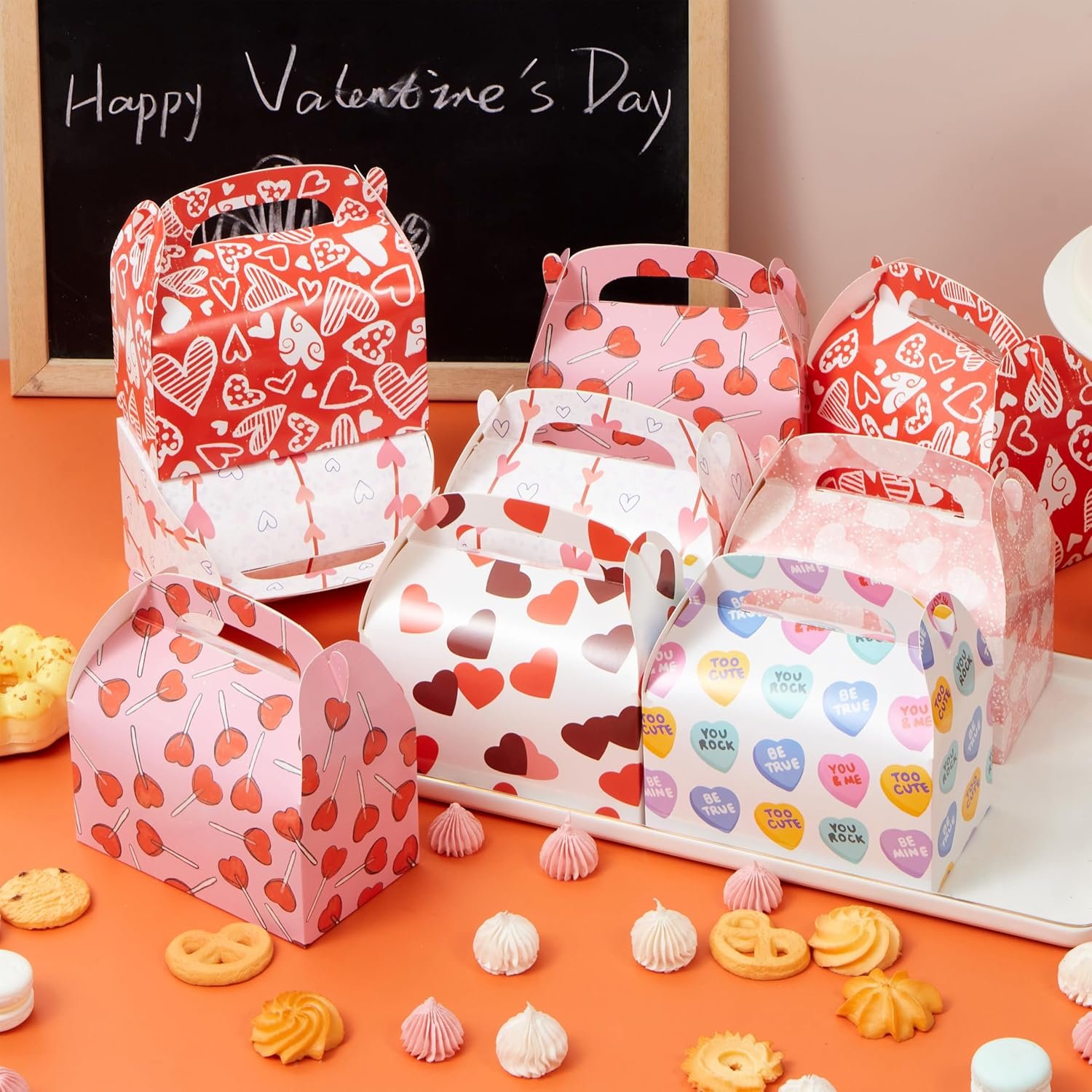 Wholesale 24pcs Heart-Shaped Valentine's Day Treat Boxes for Cookies Candy Kids Party Favors Classroom Prizes Factory