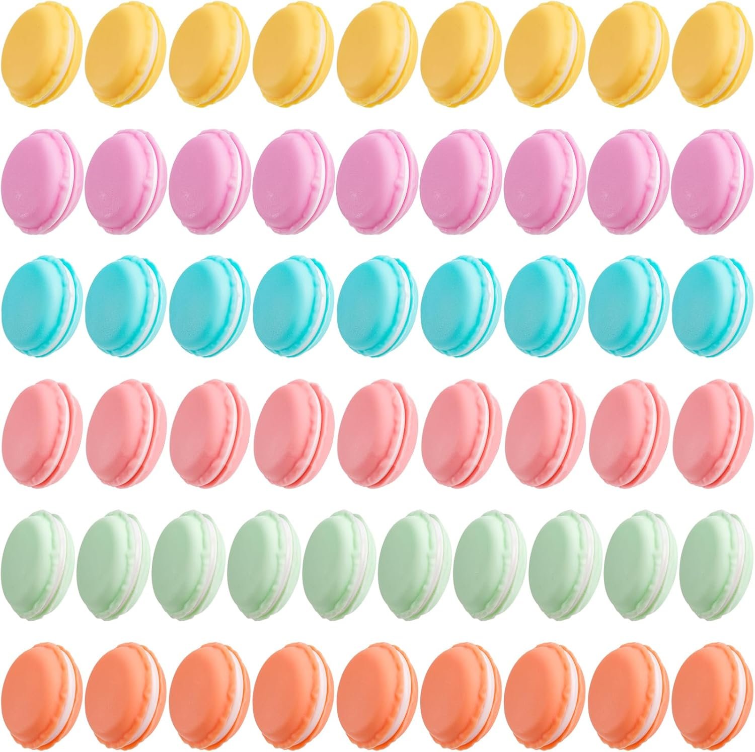 Elsjoy 54 Pack Mini Macaron Storage Boxes, Cute Macaron Jewelry Case Pill Boxes, Colorful Macaron Shaped Containers for Earring, Necklace, Travel