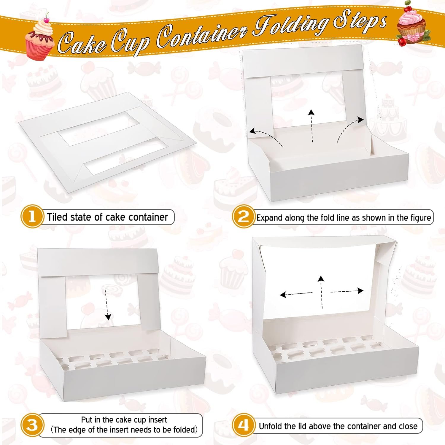 Wholesale 10-Pack Large White Cupcake Boxes with Window 21x13x4 Inches Auto Popup 24-Count Containers for Cookies Muffins Pastries Donuts Thank You Stickers Factory Wholesale 10-Pack Large White Cupcake Boxes with Window 21x13x4 Inches Auto Popup 24-Count Containers for Cookies Muffins Pastries Donuts Thank You Stickers Factory