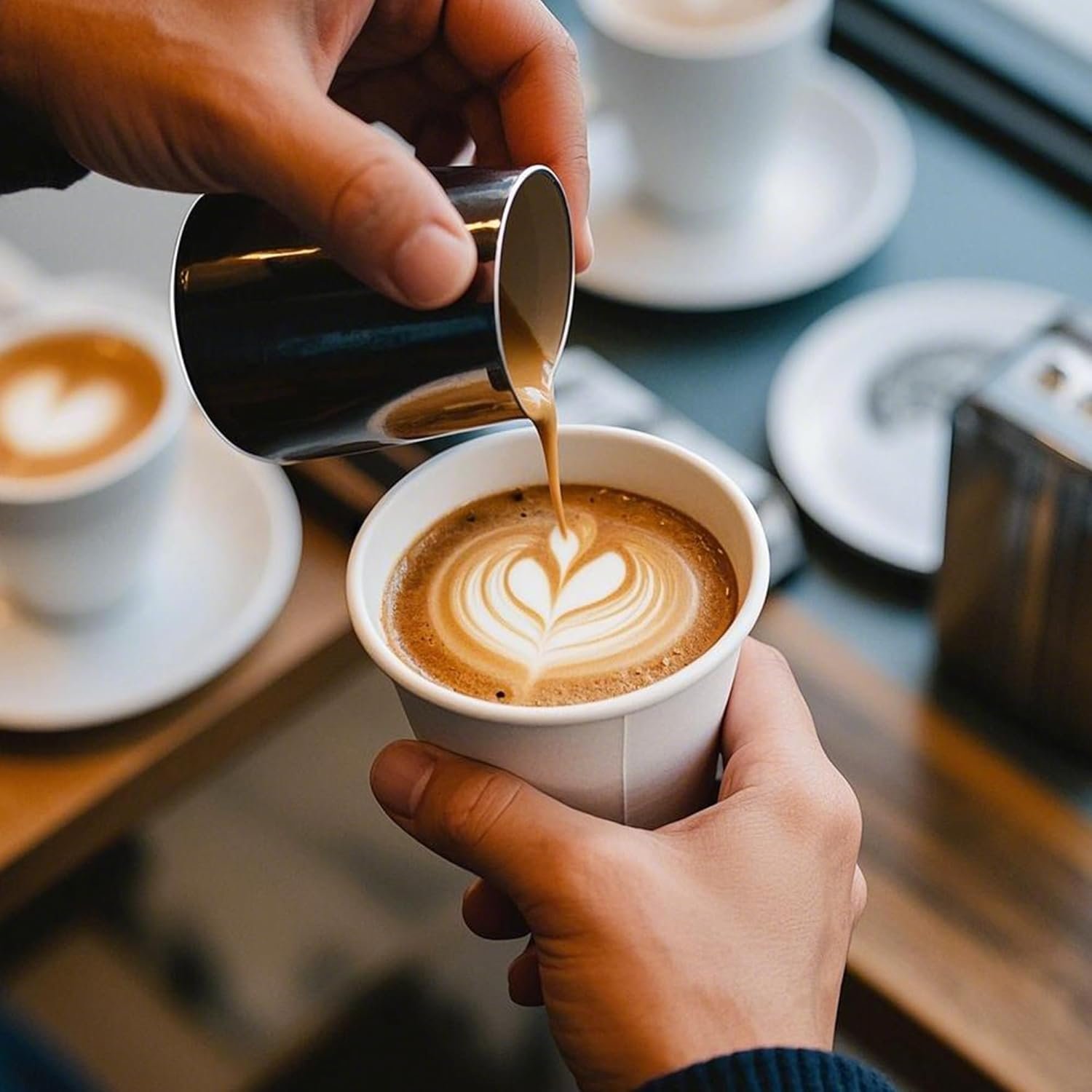 Wholesale 12 oz Disposable Paper Coffee Cups 300 Pack White Thickened Hot Design for Cafes Bistros Parties Events Factory