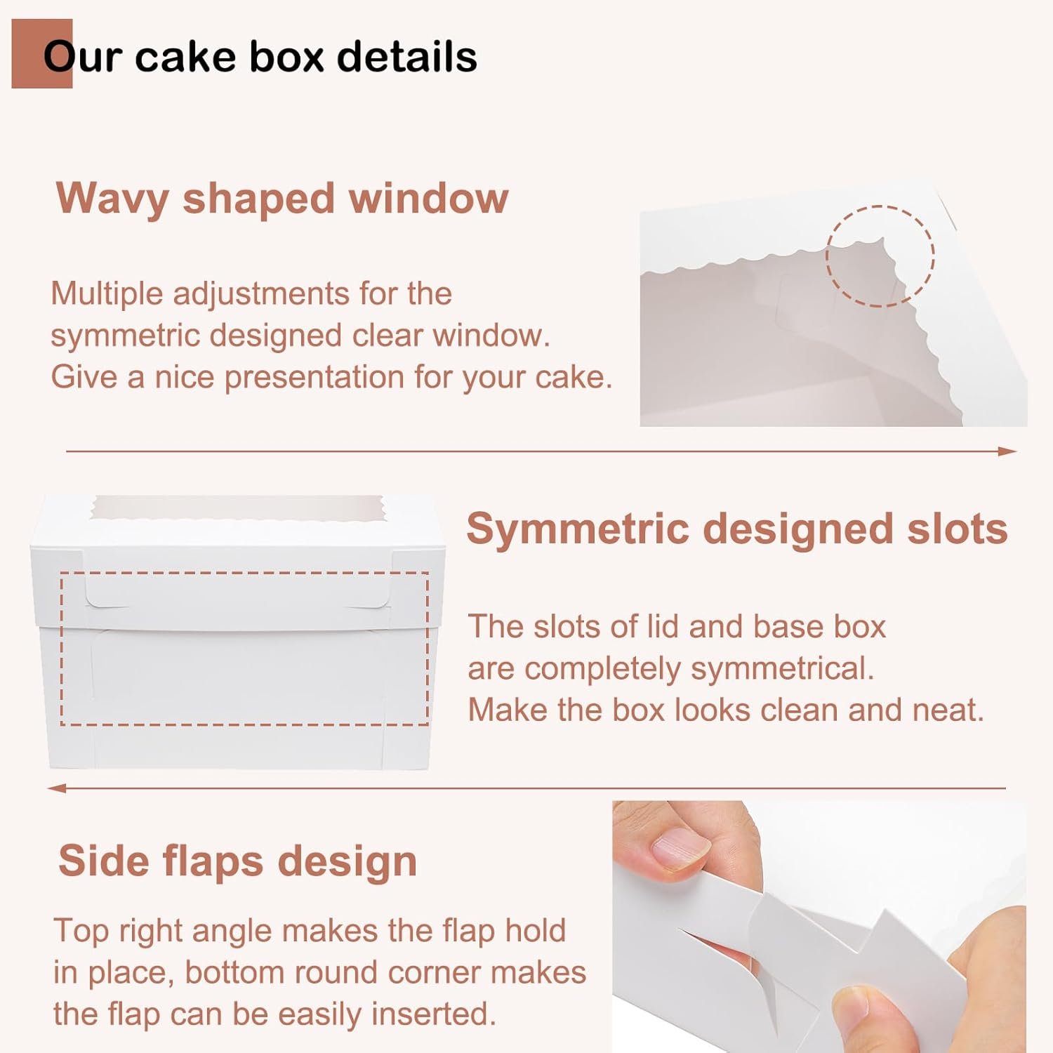 Wholesale 10pcs 12x12x12 Inch Tall Cake Boxes with Window Lids Disposable White Cardboard Bakery Containers for Tiered Cakes Weddings Birthdays Parties Factory