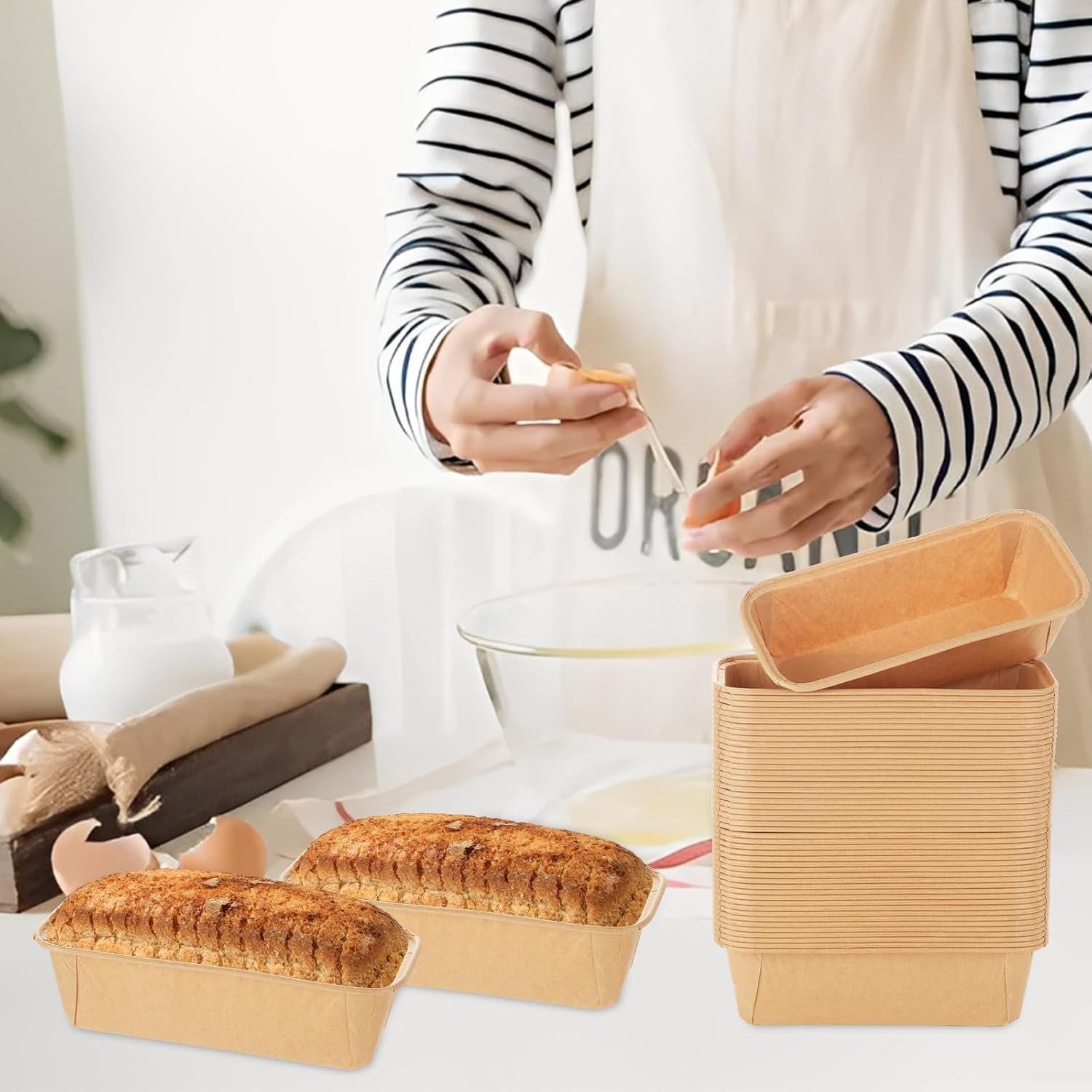 Wholesale 100 Pack 6.1x2.1x2 Inch Rectangle Kraft Paper Loaf Pans Disposable Baking Molds Microwave Freezer Safe Grease-Resistant Stackable for Bread Cakes Desserts Factory Wholesale 100 Pack 6.1x2.1x2 Inch Rectangle Kraft Paper Loaf Pans Disposable Baking Molds Microwave Freezer Safe Grease-Resistant Stackable for Bread Cakes Desserts Factory