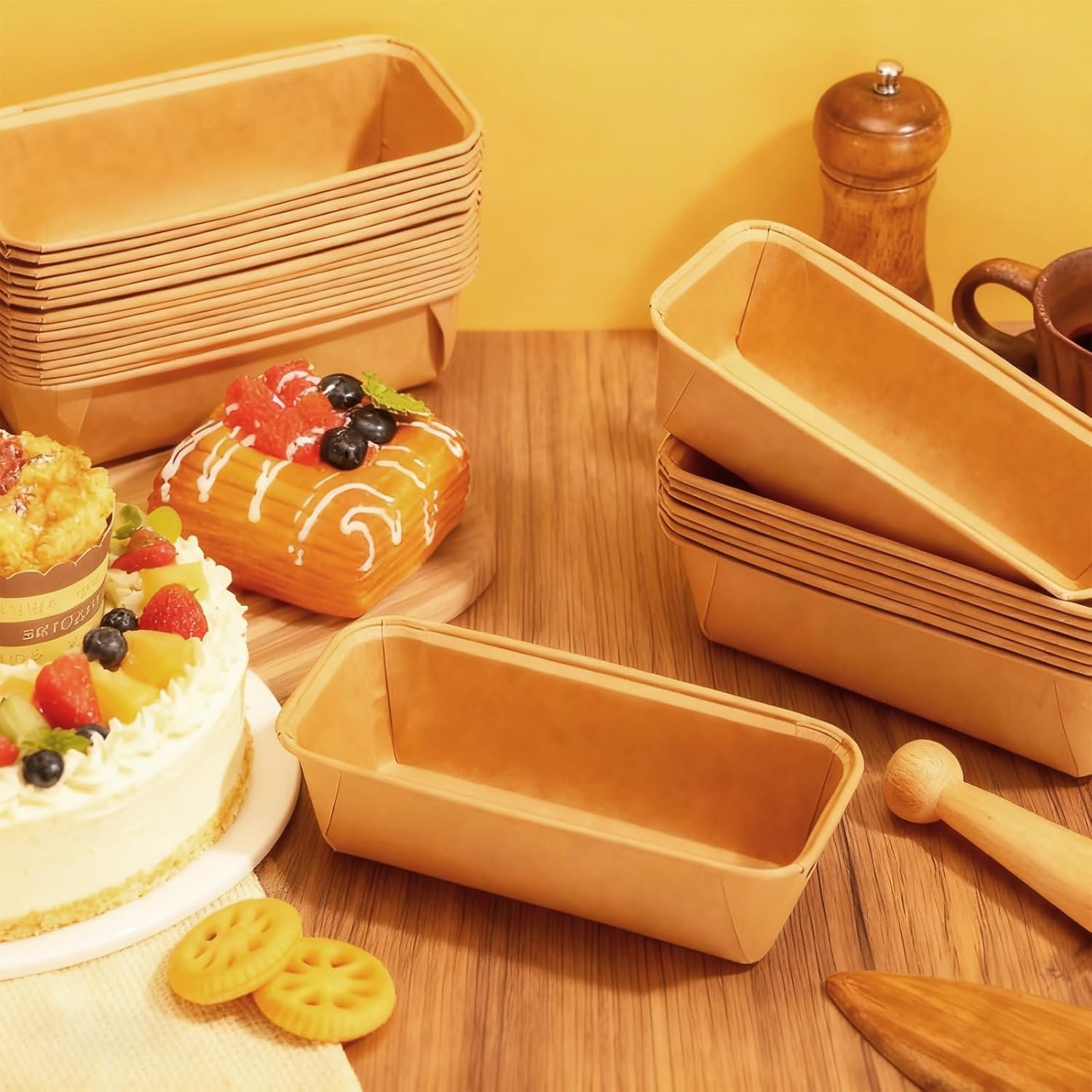 Wholesale 100 Pack 6.1x2.1x2 Inch Rectangle Kraft Paper Loaf Pans Disposable Baking Molds Microwave Freezer Safe Grease-Resistant Stackable for Bread Cakes Desserts Factory Wholesale 100 Pack 6.1x2.1x2 Inch Rectangle Kraft Paper Loaf Pans Disposable Baking Molds Microwave Freezer Safe Grease-Resistant Stackable for Bread Cakes Desserts Factory