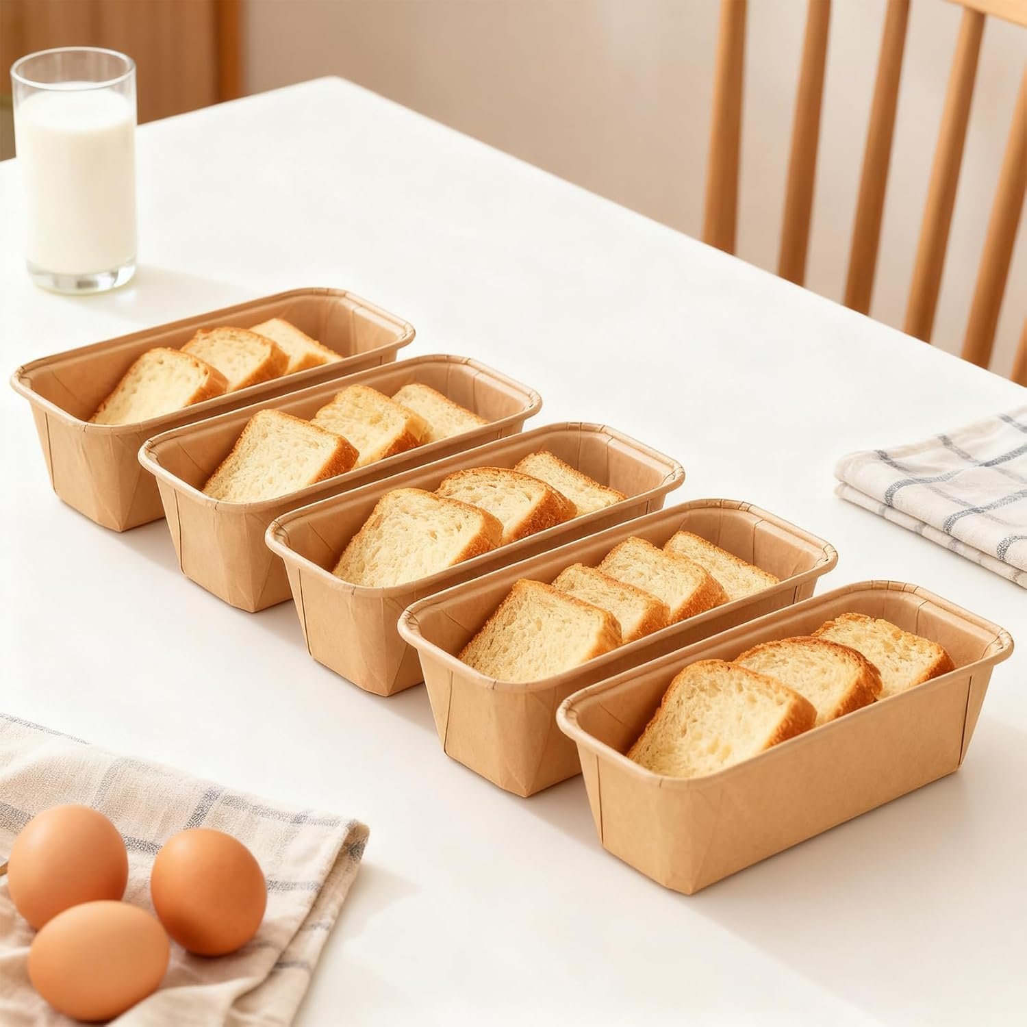 Wholesale 100 Pack 6.1x2.1x2 Inch Rectangle Kraft Paper Loaf Pans Disposable Baking Molds Microwave Freezer Safe Grease-Resistant Stackable for Bread Cakes Desserts Factory Wholesale 100 Pack 6.1x2.1x2 Inch Rectangle Kraft Paper Loaf Pans Disposable Baking Molds Microwave Freezer Safe Grease-Resistant Stackable for Bread Cakes Desserts Factory