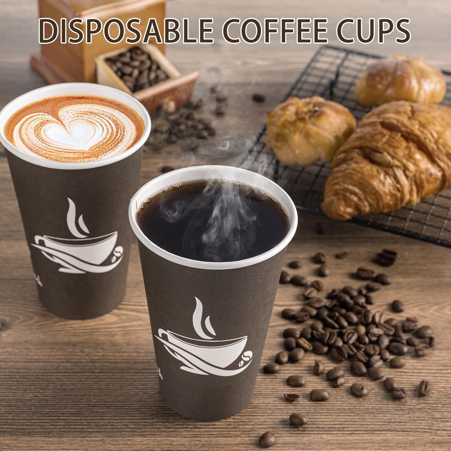 Wholesale 210-Pack 16oz Brown Disposable Paper Hot Coffee Cups Party Picnic Travel Events Factory Wholesale 210-Pack 16oz Brown Disposable Paper Hot Coffee Cups Party Picnic Travel Events Factory
