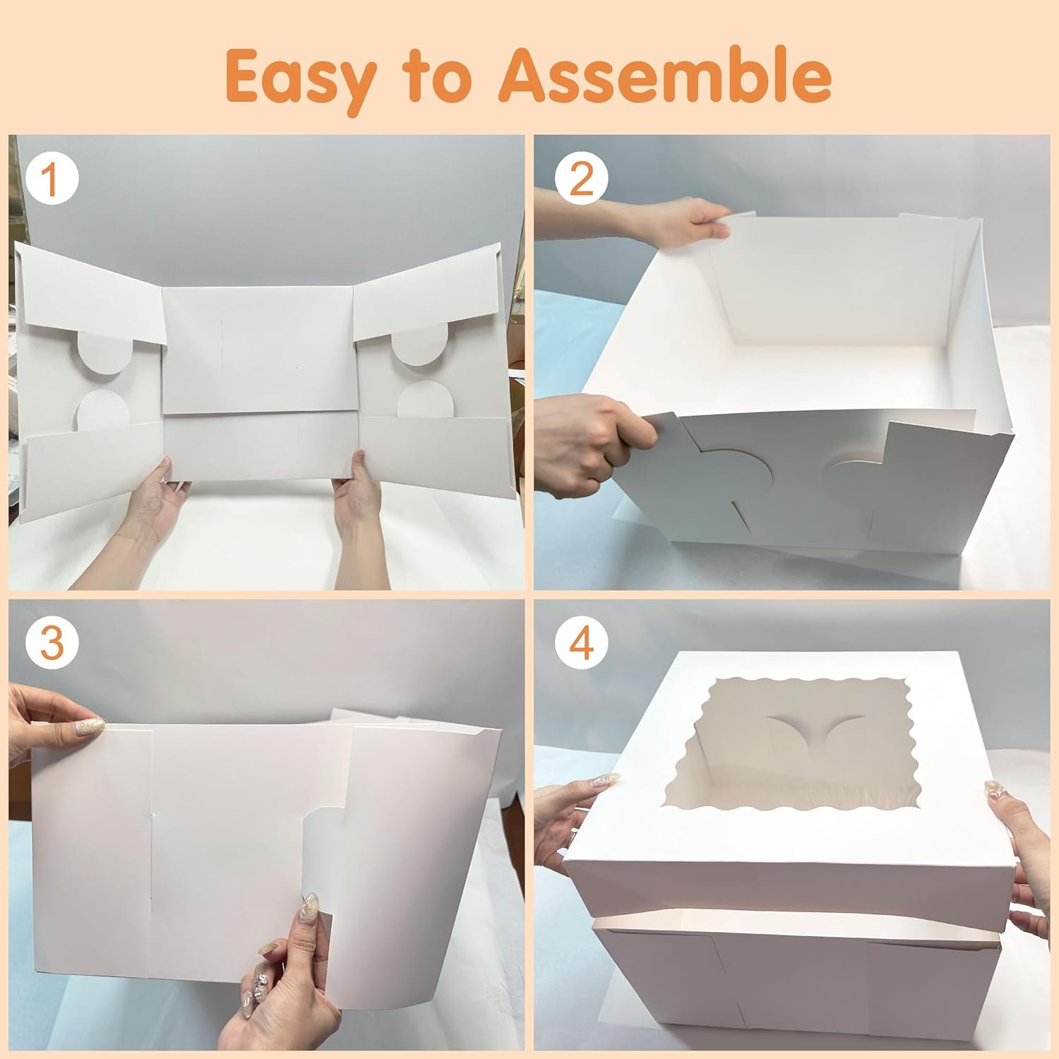 Wholesale 15 Pcs 12x12x8 Inches White Cake Boxes with Window Tall Bakery Containers for Multi-Layer Cakes Cookies Desserts Birthdays Parties Valentine's Day Factory