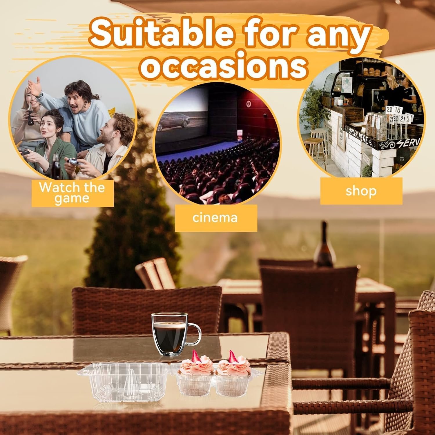 Wholesale 40-Pack 4-Compartment 4-Cavity Clear Plastic Cupcake Boxes Holders Containers Factory