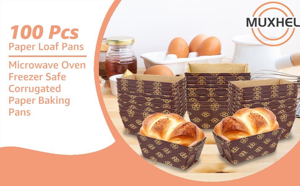 Wholesale 100 Pcs Mini Disposable Corrugated Paper Loaf Pans Microwave Oven Freezer Safe for Bread Baking Factory