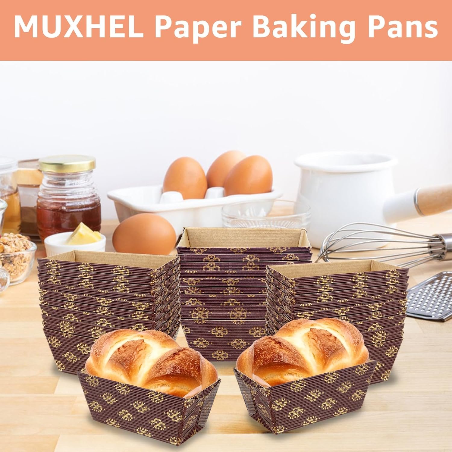 Wholesale 100 Pcs Mini Disposable Corrugated Paper Loaf Pans Microwave Oven Freezer Safe for Bread Baking Factory