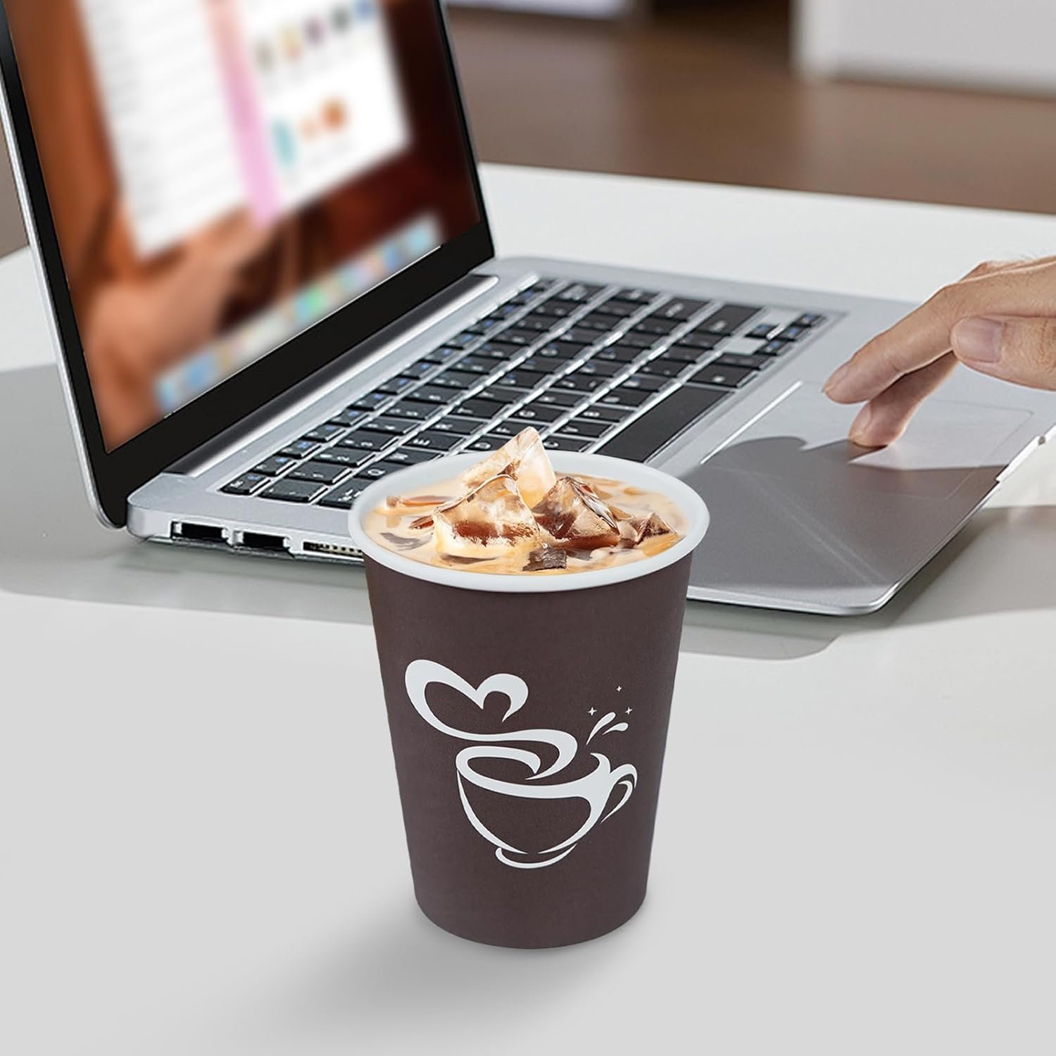 Wholesale 300 Pack 12oz Brown Paper Coffee Cups Disposable Hot Cold Beverage Party Travel Picnic Factory