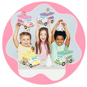 Wholesale 24pcs Donut Party Favor Boxes Sweet Truck Treat Goodie Candy Gift Bags Doughnut Grow Up Theme 1st 2nd Birthday Baby Shower Table Decor Factory