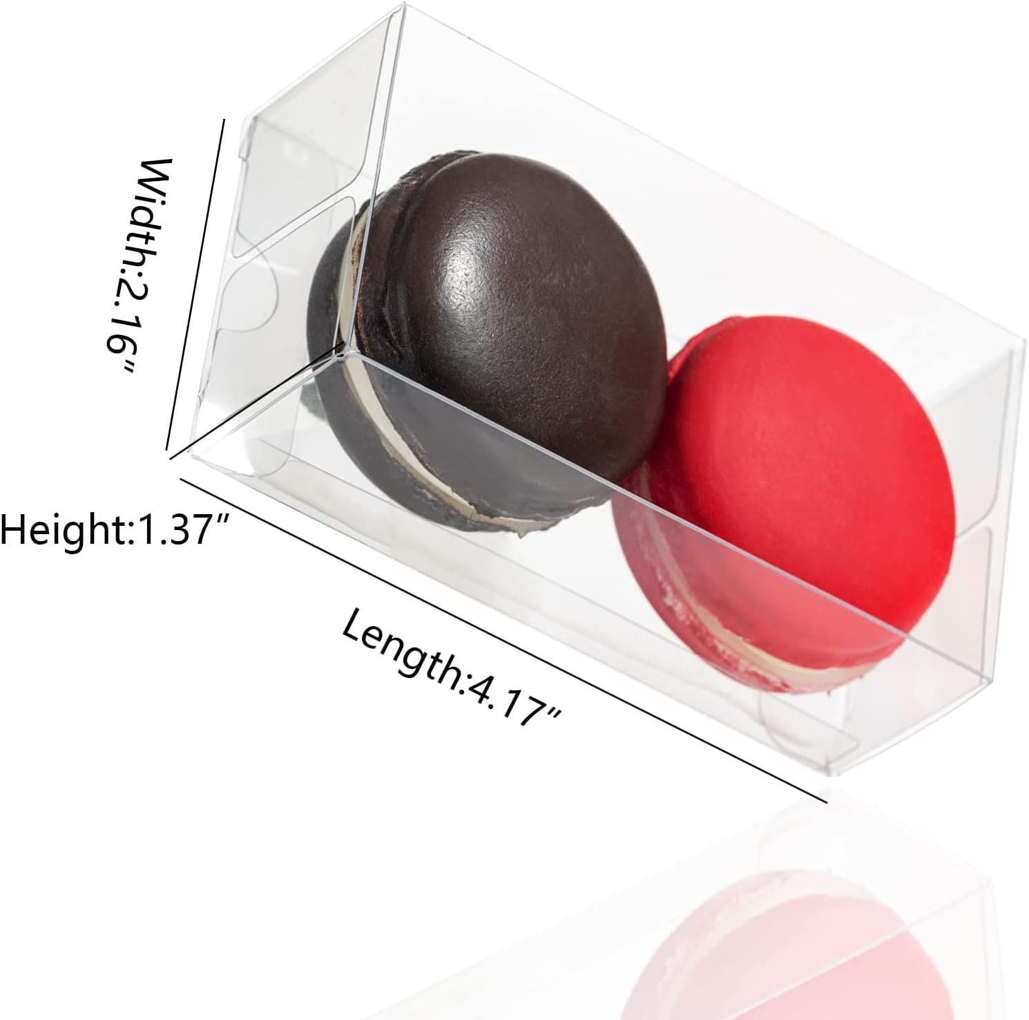 Wholesale 50-Pack Clear Macaron Boxes for 2 Mini Treat Boxes Chocolate Oreo Truffle Brownie Pastry Candy 4.17