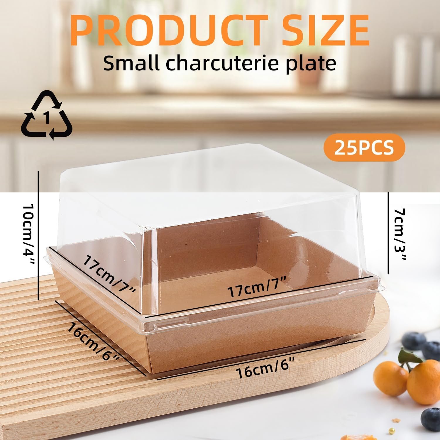 Wholesale 7x7x4 Inch Paper Charcuterie Boxes Clear Lid 25 Pack Large Disposable Bakery Containers for 4-6 Inch Cakes Cupcakes Pies Cookies Cocoa Bombs Factory