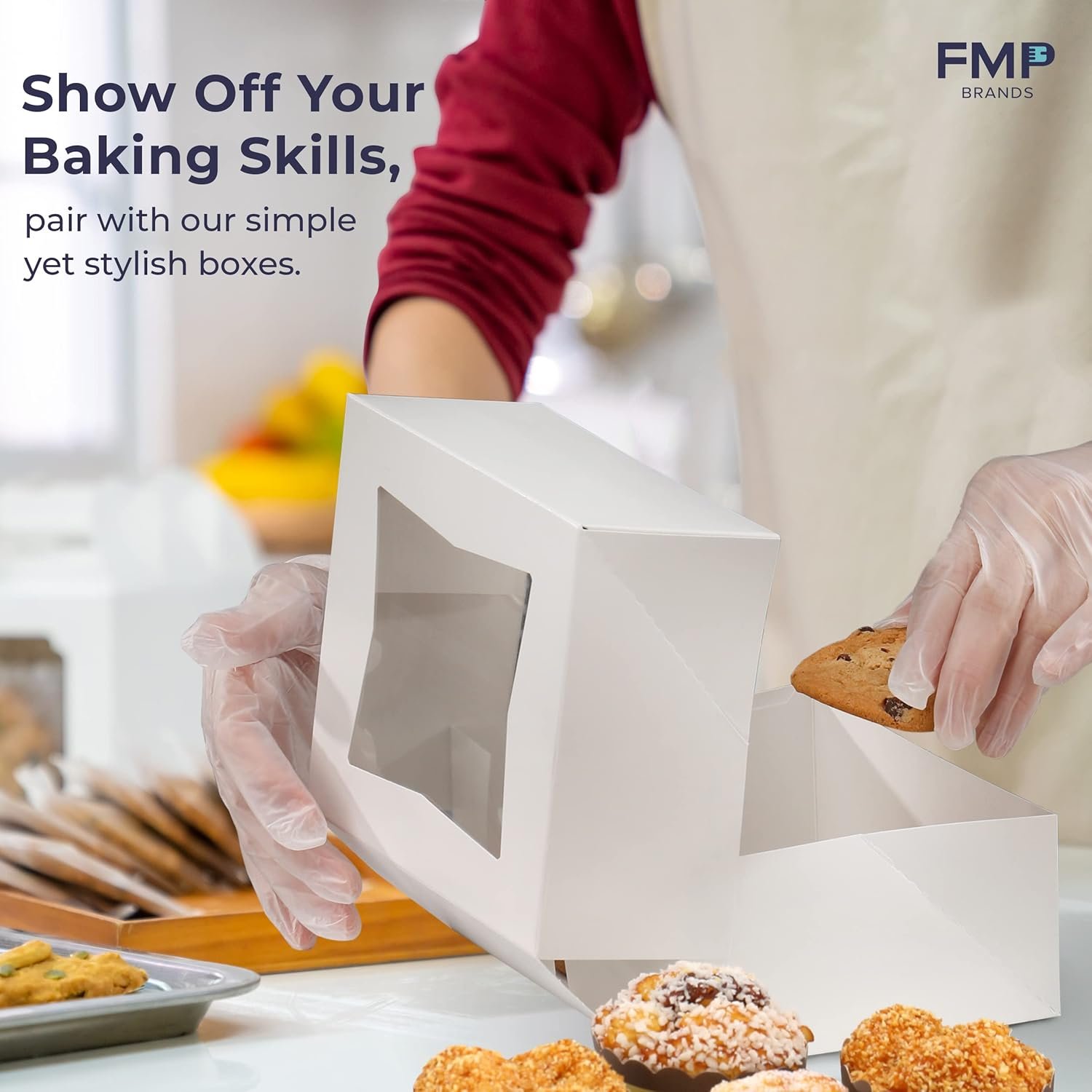 Wholesale 25 Pack 6x6x3 Auto-Popup Bakery Boxes with Window Cardboard Cookie Packaging for Cupcakes Cakes Pastries Charcuterie Treats White Factory