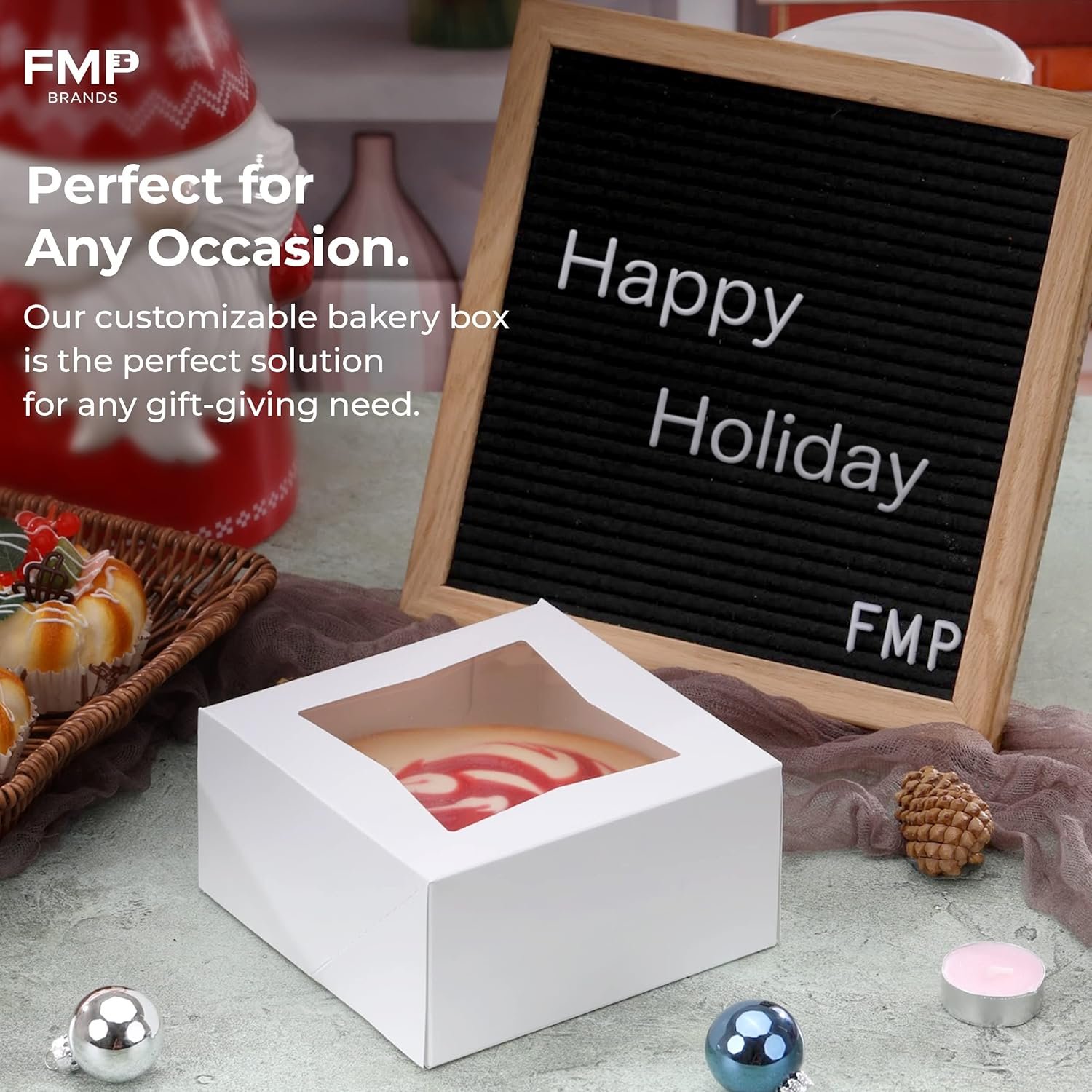 Wholesale 25 Pack 6x6x3 Auto-Popup Bakery Boxes with Window Cardboard Cookie Packaging for Cupcakes Cakes Pastries Charcuterie Treats White Factory