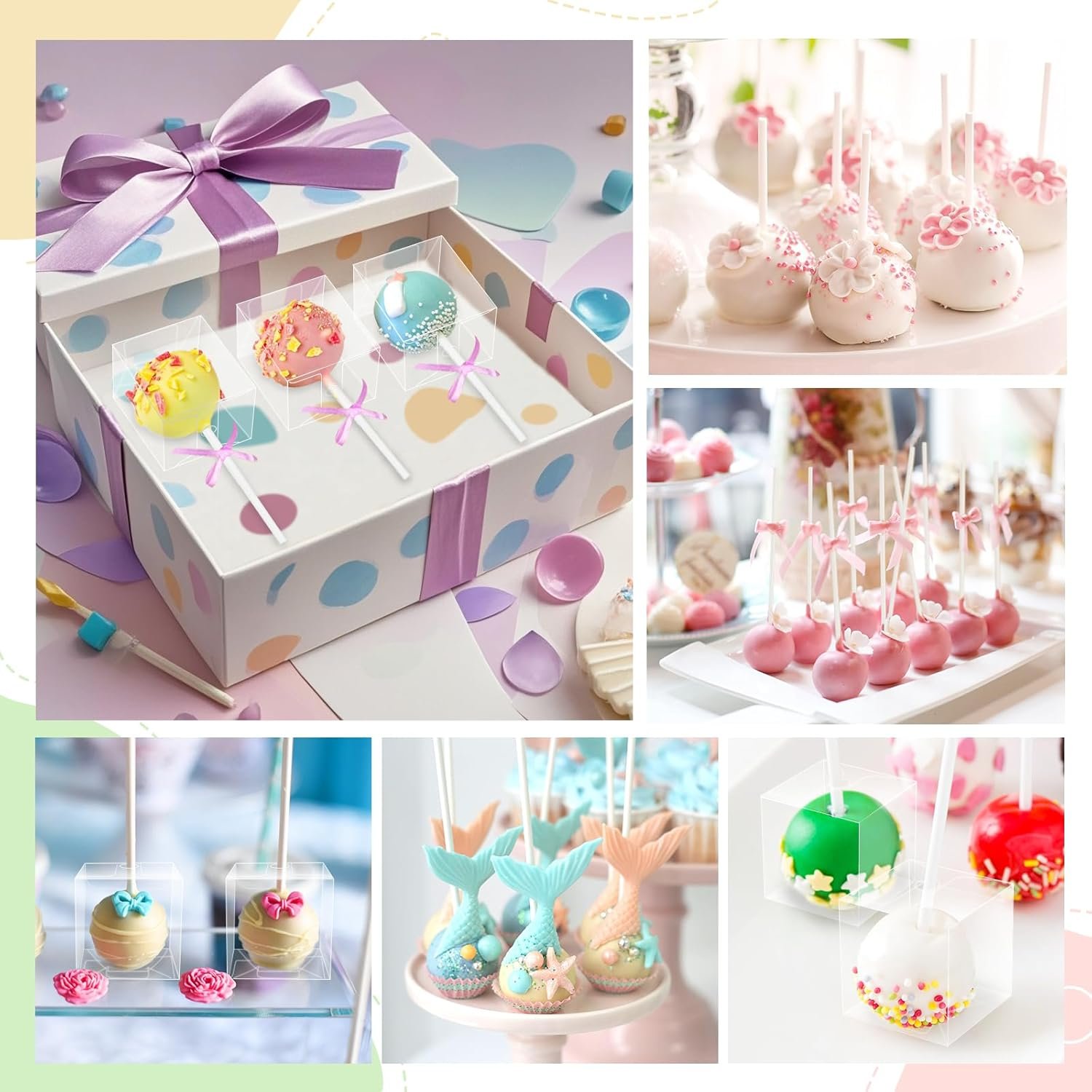 Wholesale 35-Pack Cake Pop Boxes Paper Sticks Kit Clear Hole Containers for Candy Macaron Lollipop Mini Plastic Wrapping Wedding Party Birthday Christmas Factory Wholesale 35-Pack Cake Pop Boxes Paper Sticks Kit Clear Hole Containers for Candy Macaron Lollipop Mini Plastic Wrapping Wedding Party Birthday Christmas Factory