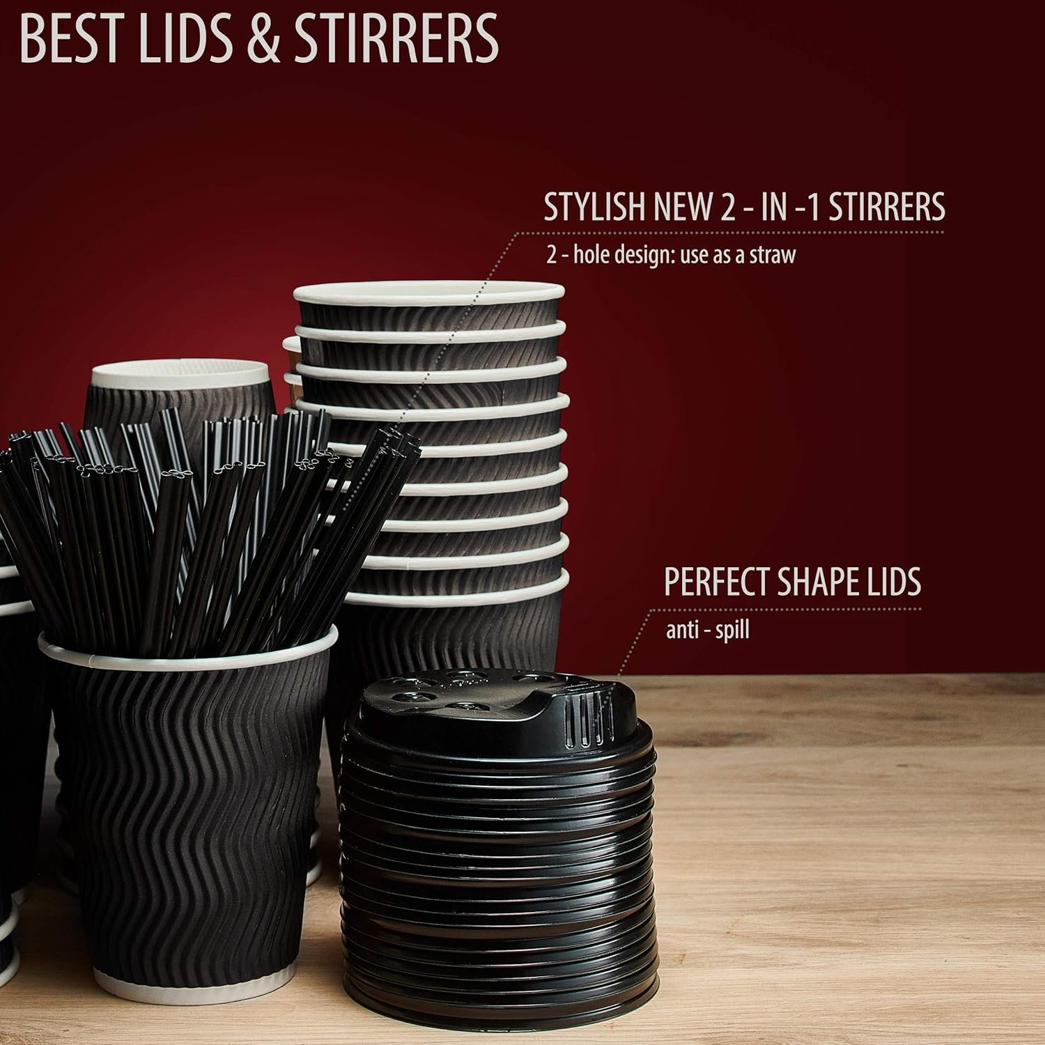 Wholesale 12oz Insulated Disposable Paper Coffee Cups with Lids Straws 100 Pack Hot Beverage Tea To Go Home Office Party Black Factory Wholesale 12oz Insulated Disposable Paper Coffee Cups with Lids Straws 100 Pack Hot Beverage Tea To Go Home Office Party Black Factory