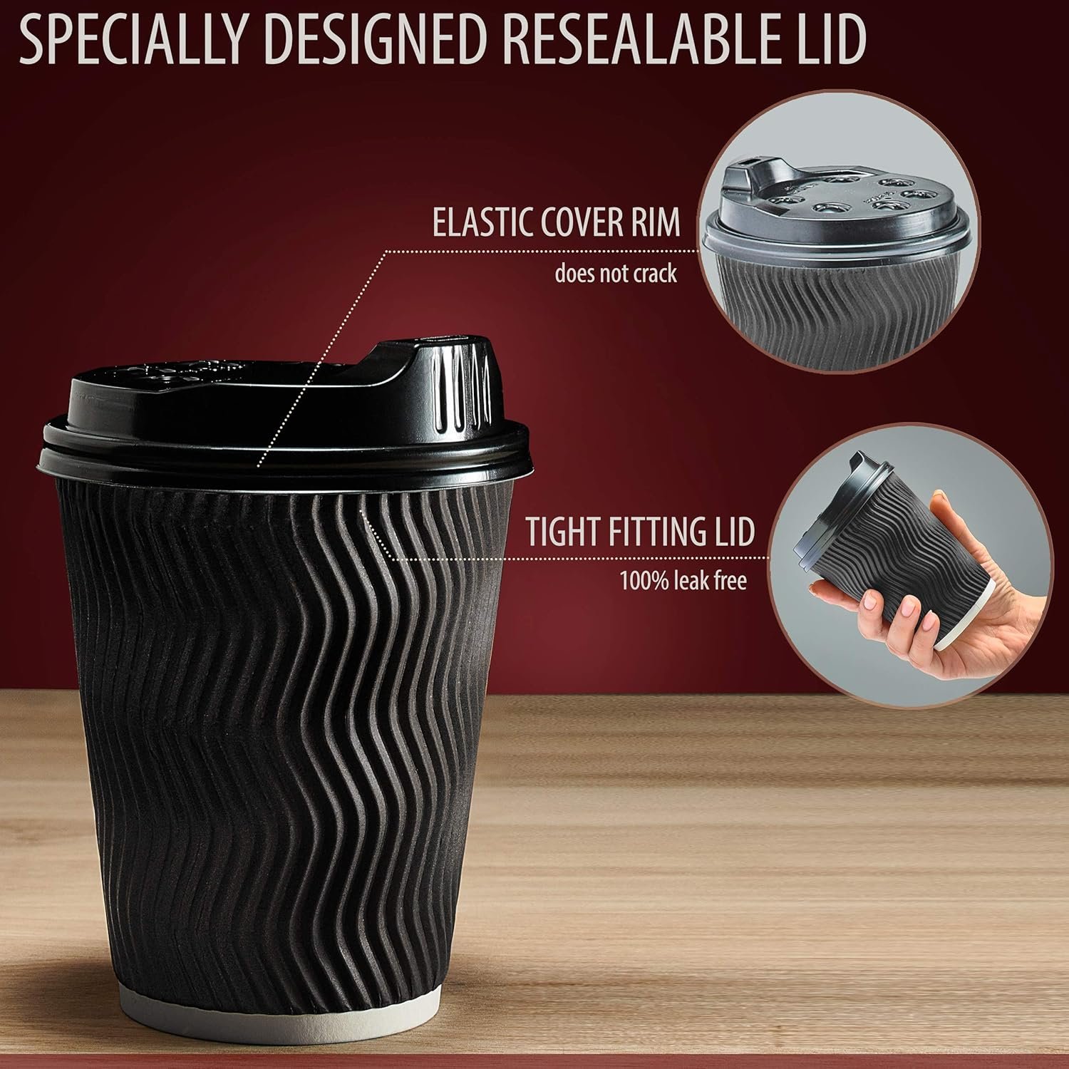 Wholesale 12oz Insulated Disposable Paper Coffee Cups with Lids Straws 100 Pack Hot Beverage Tea To Go Home Office Party Black Factory Wholesale 12oz Insulated Disposable Paper Coffee Cups with Lids Straws 100 Pack Hot Beverage Tea To Go Home Office Party Black Factory