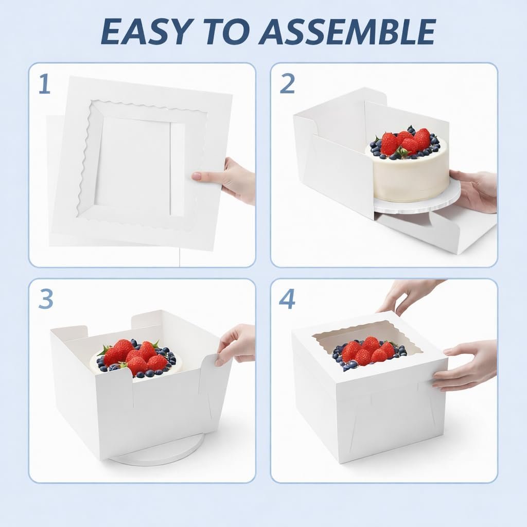 Wholesale 5-Pack 12x12x8 Tall Cake Boxes with 0.5