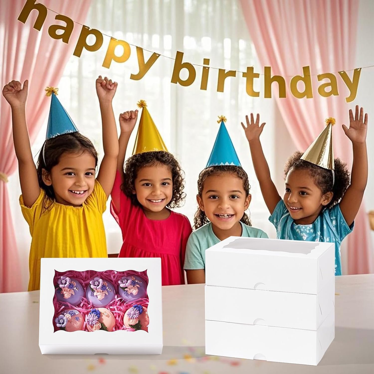Wholesale 12PCS 8x5x2 Inch Window Bakery Boxes for Chocolate Strawberries Cakesicles Truffles Pretzels & More Factory