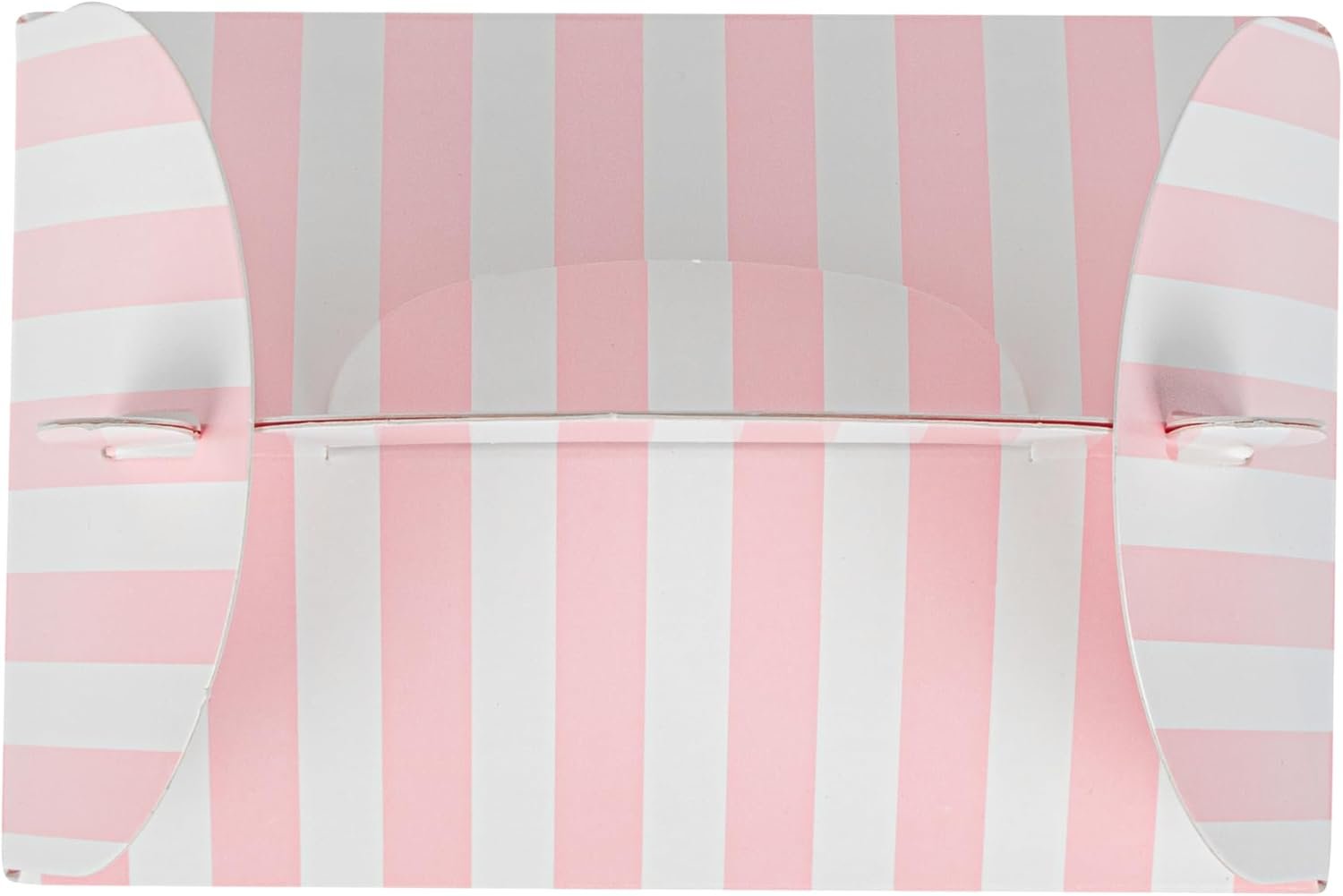 Wholesale 4x2.5x2.5 Inch Striped Pink White Gable Barn Boxes Clear PET Window Built-In Handle 25 Pack Party Favors Factory