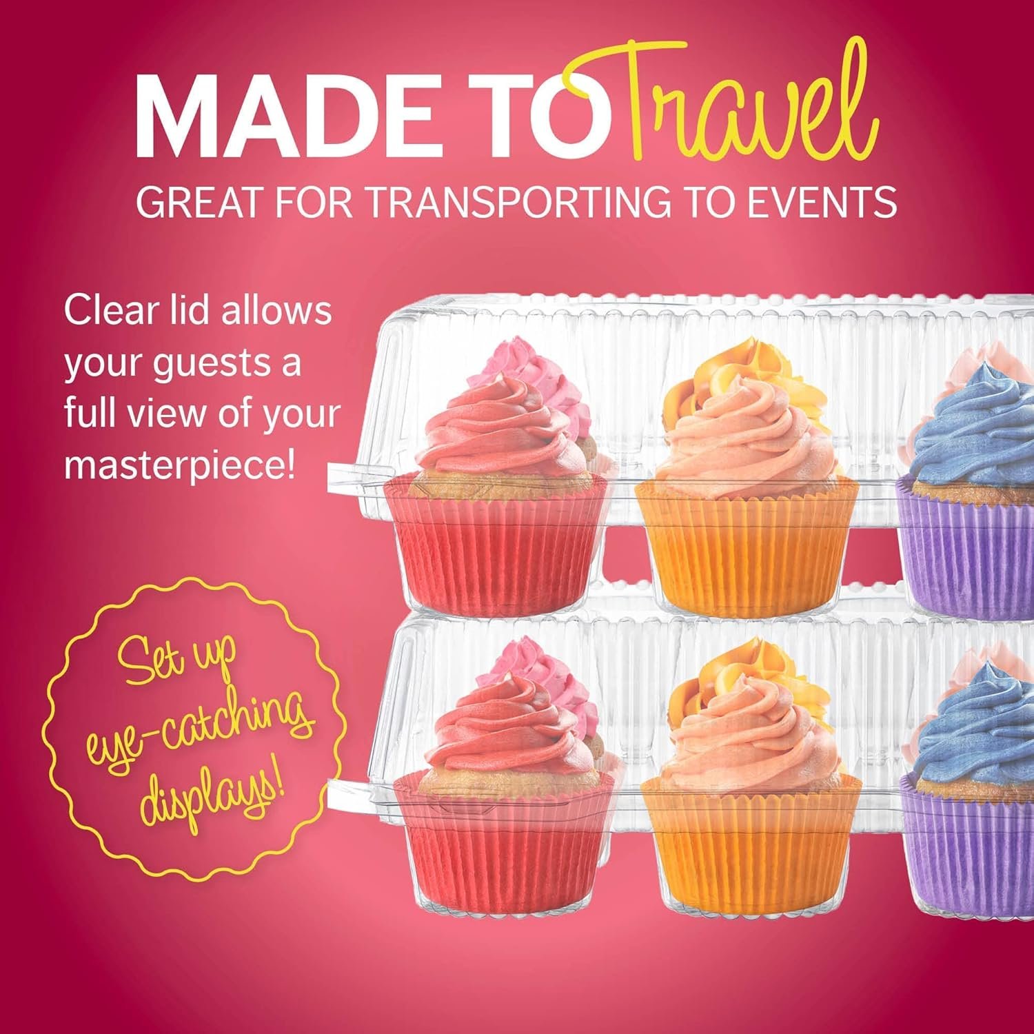 Wholesale 6-Compartment Plastic Cupcake Boxes 40 Pack Disposable High Dome Stackable Holders with Lids Bulk Durable Muffin Transporters Factory Wholesale 6-Compartment Plastic Cupcake Boxes 40 Pack Disposable High Dome Stackable Holders with Lids Bulk Durable Muffin Transporters Factory