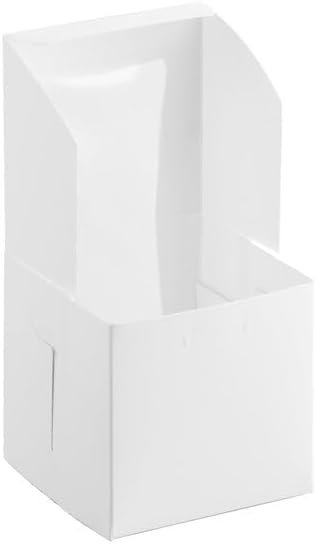 Wholesale 4x4x4 Inch White Window Bakery Boxes Paperboard Lock Corner Single Compartment Cupcakes Pastries 200 Count Factory