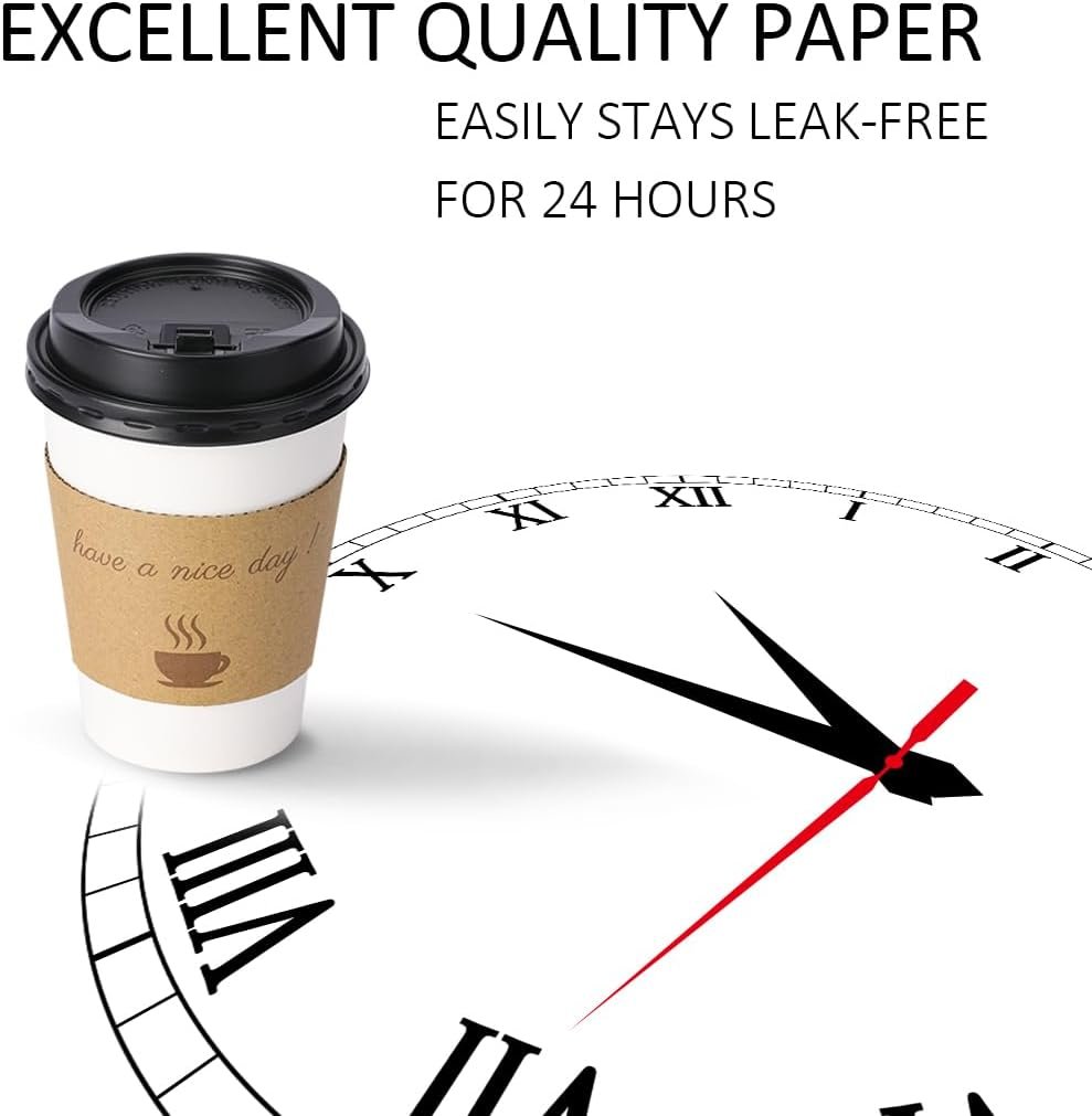 Wholesale 100 Pack 12oz White Disposable Thickened Coffee Cups with Lids Sleeves Straws Scald-Resistant To-Go Hot Cups Factory